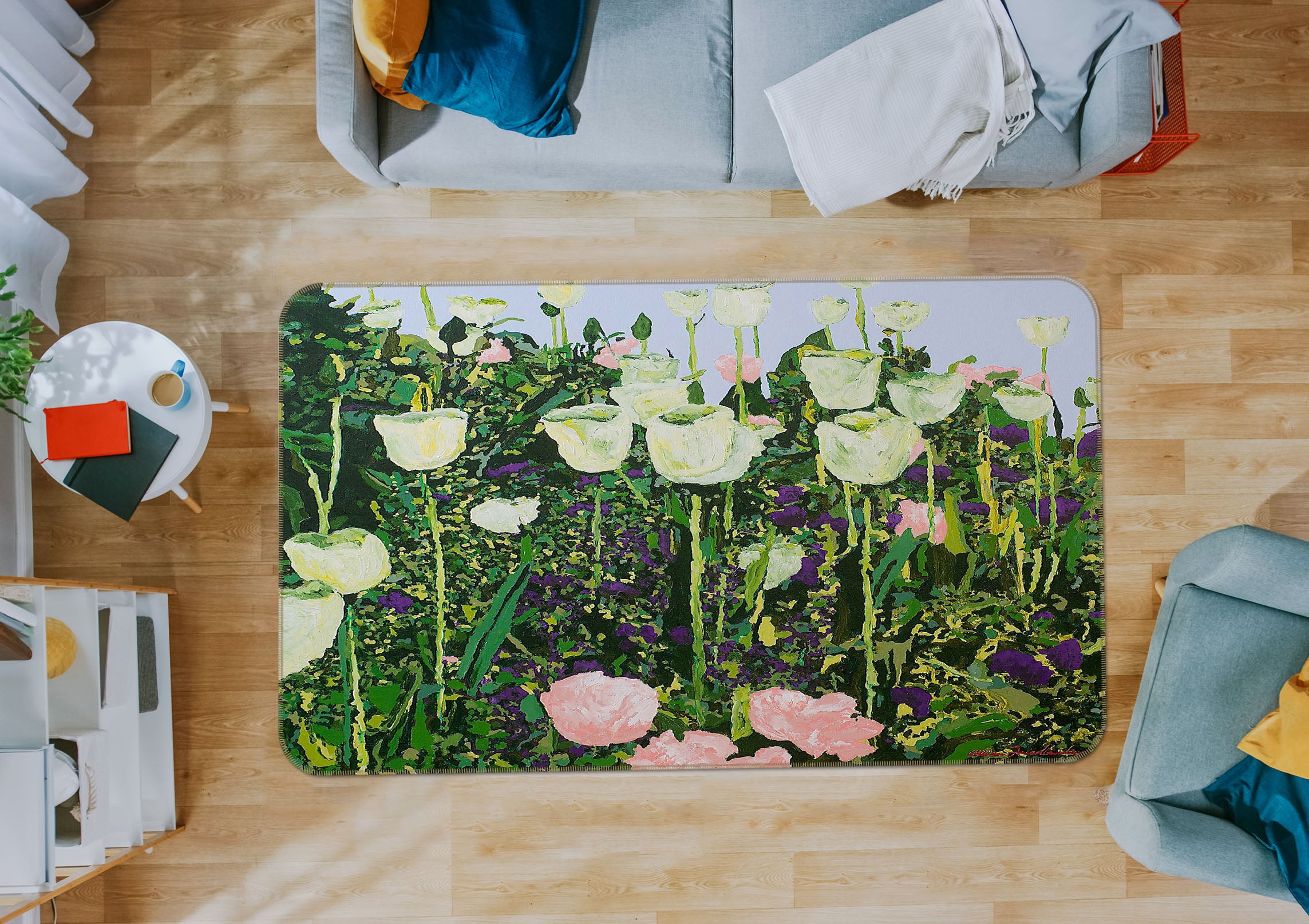 3D Summer Garden 1037 Allan P. Friedlander Rug Non Slip Rug Mat