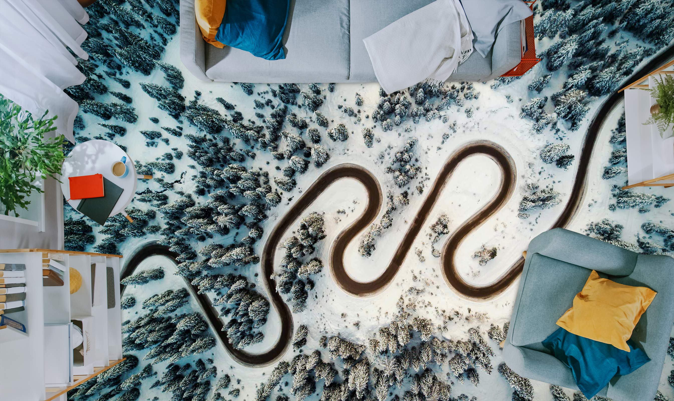 3D Curvy Road 108 Floor Mural