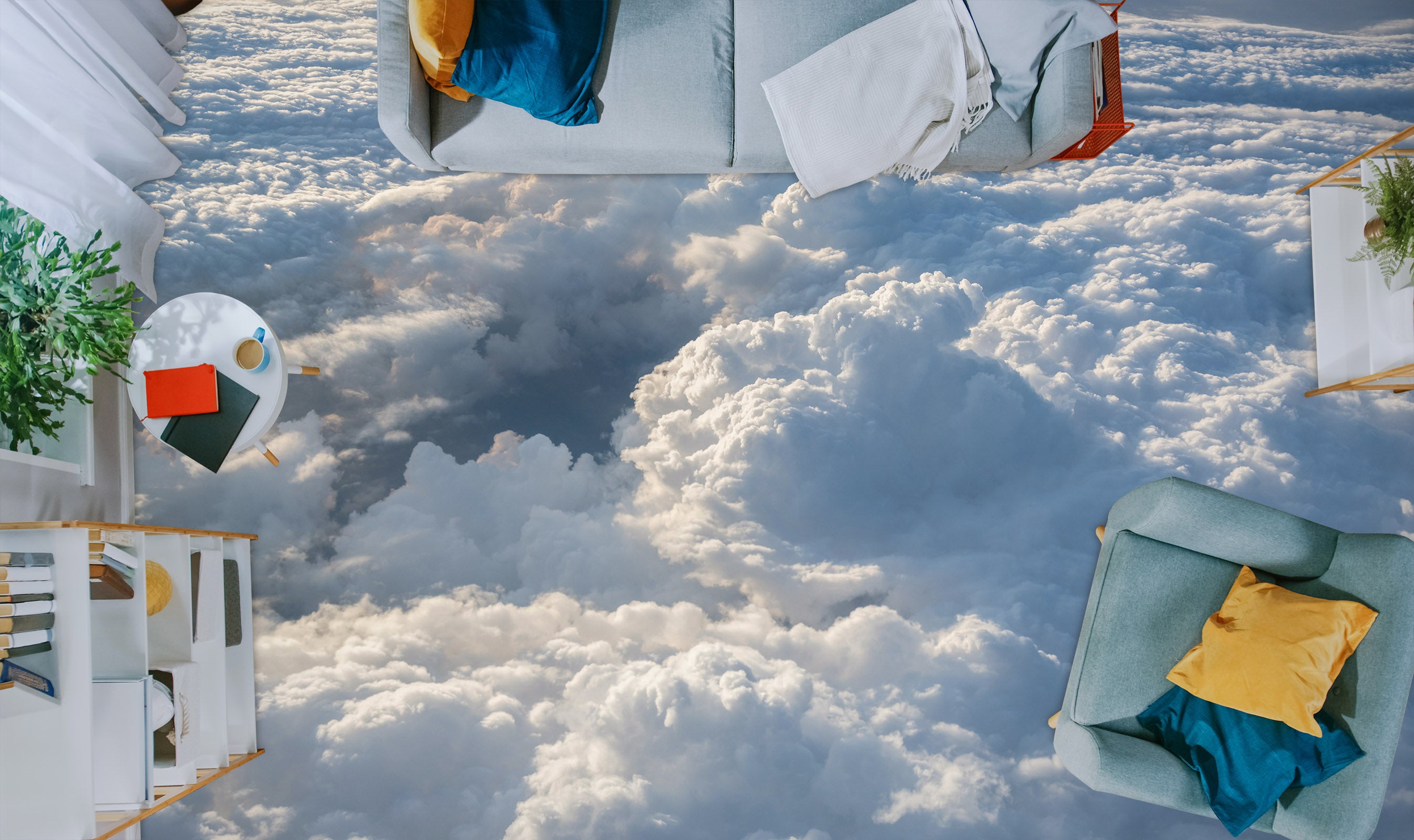 3D Lush Gentle Clouds 557 Floor Mural Wallpaper Murals Rug & Mat Print Epoxy waterproof bath floor