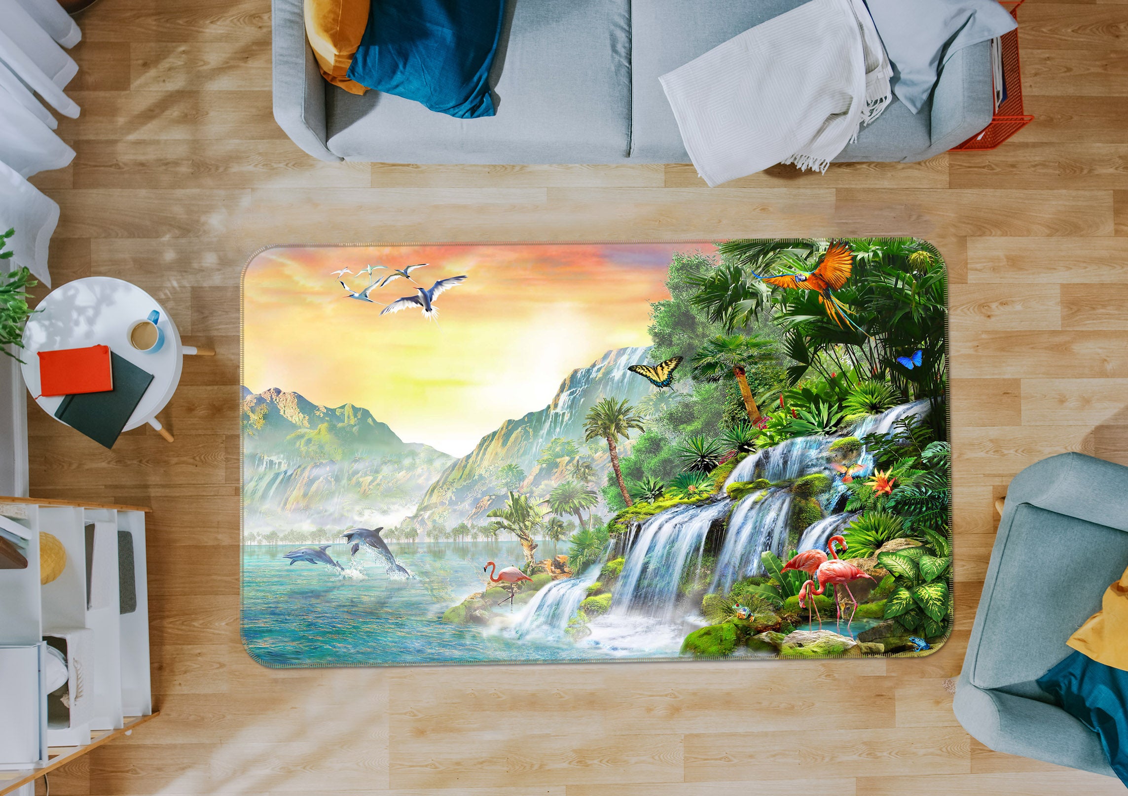 3D Forest Lake 1065 Adrian Chesterman Rug Non Slip Rug Mat