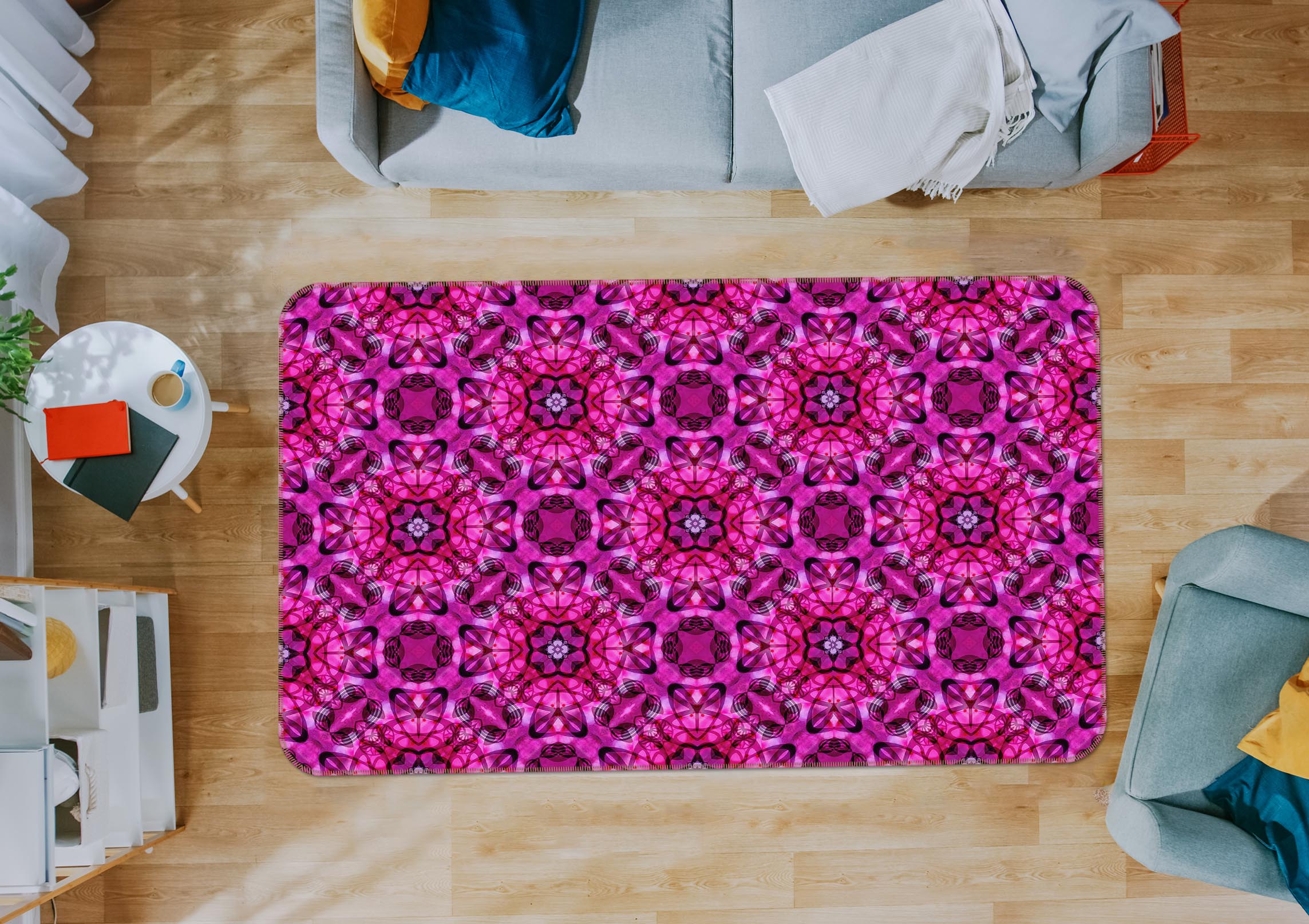 3D Purpple Pattern 1007 Shandra Smith Rug Non Slip Rug Mat