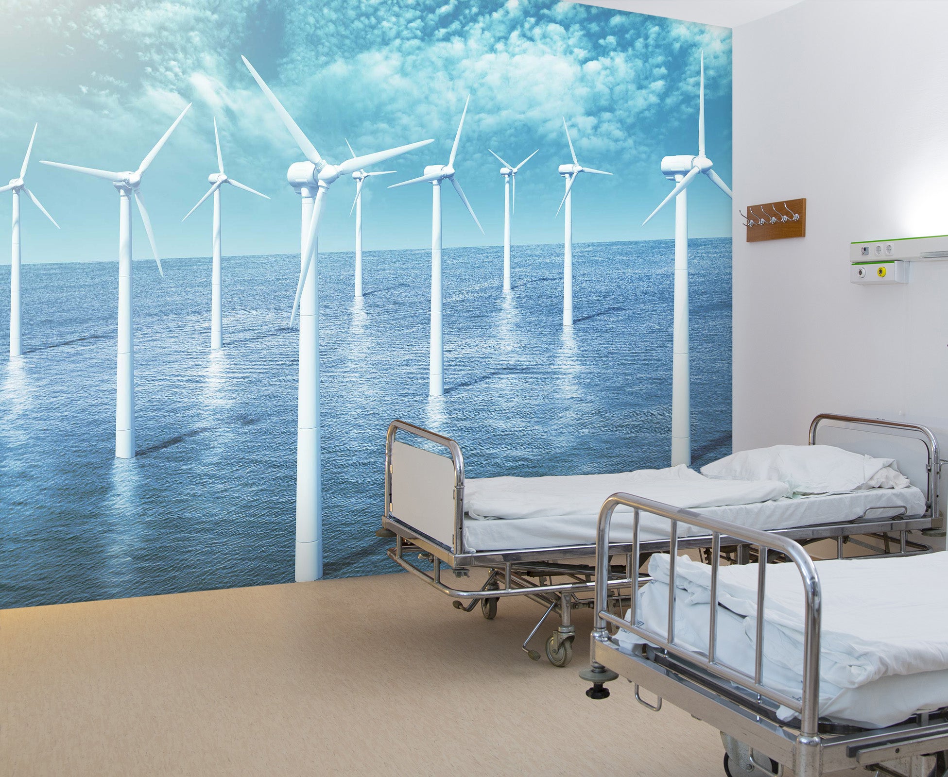 3D White Windmill 341 Wall Murals
