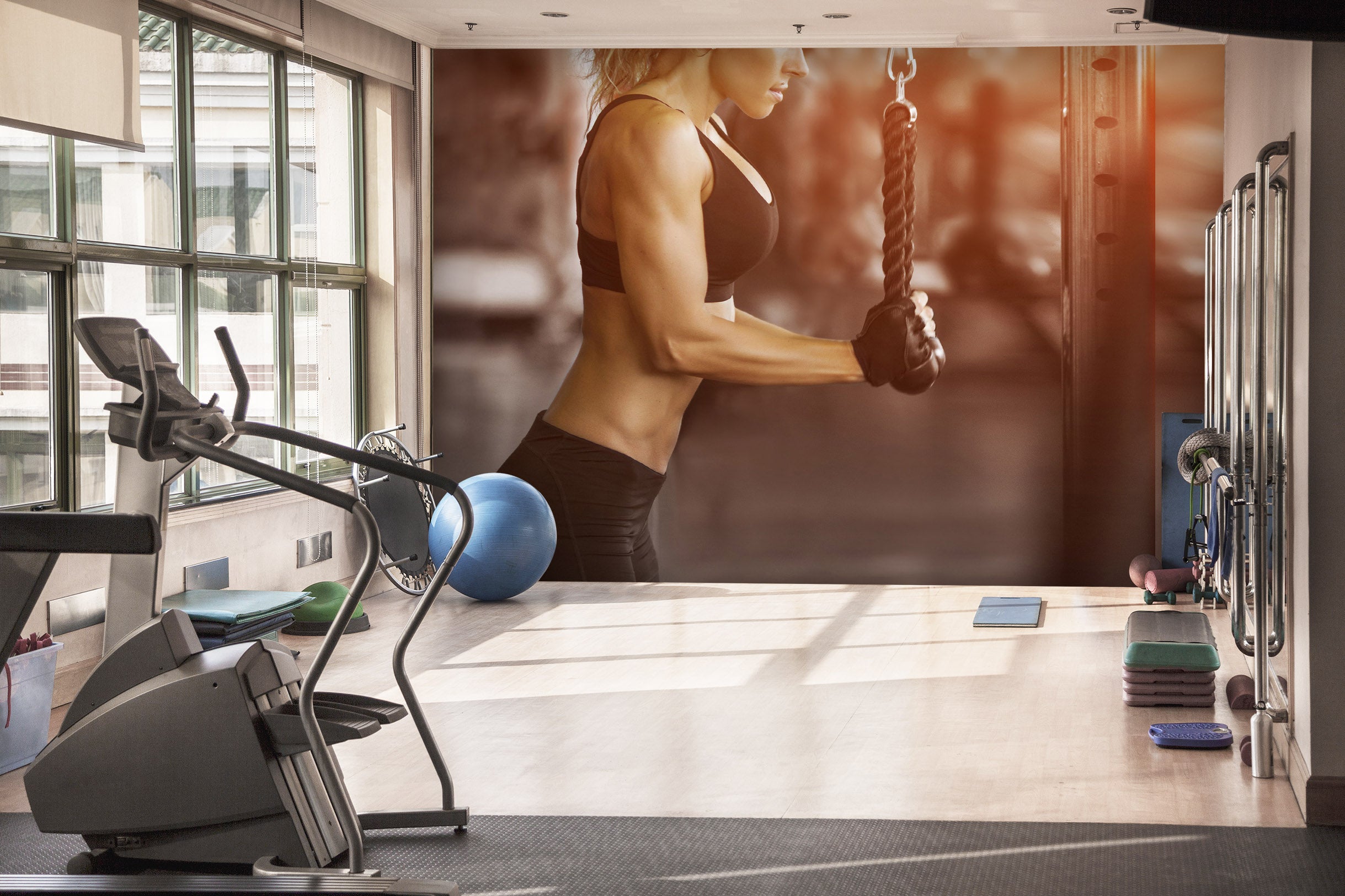 3D Muscle Girl 265 Wall Murals