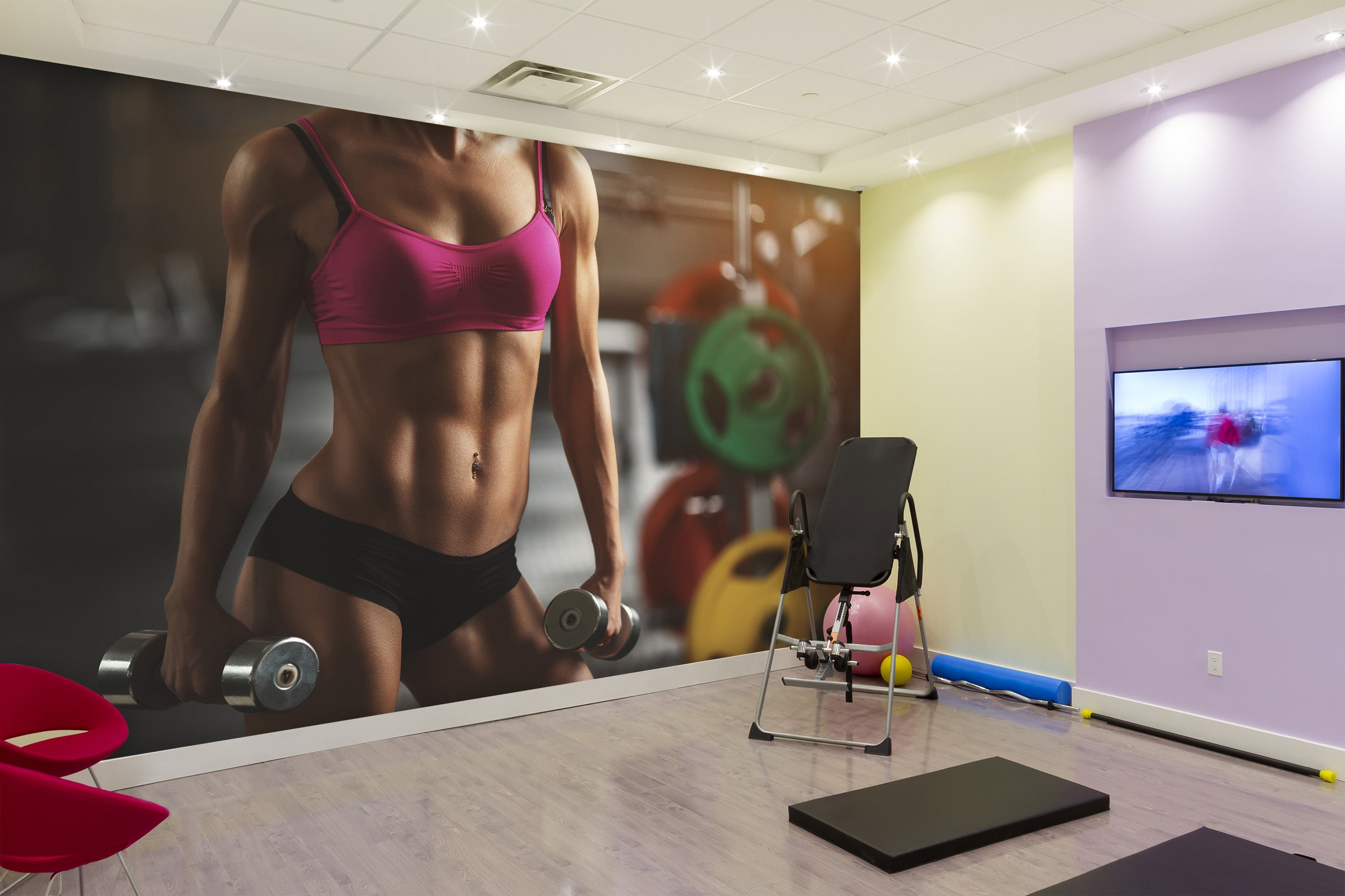 3D Girl Abs 223 Wall Murals