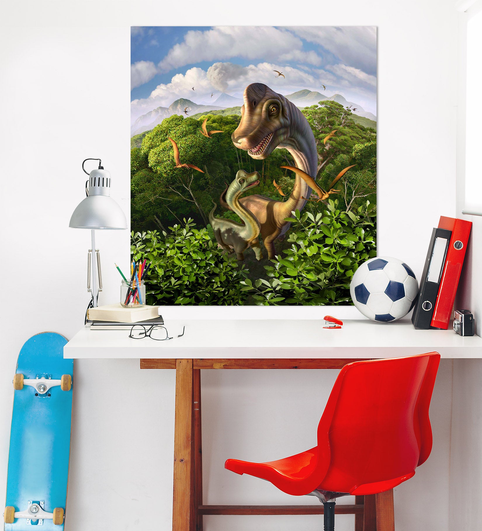 3D Long Necked Dragon 029 Jerry LoFaro Wall Sticker