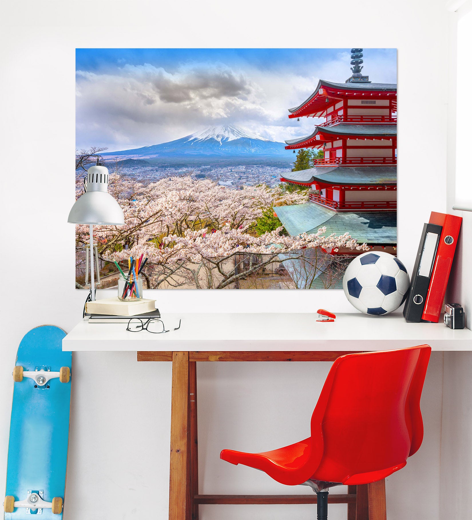 3D Cherry Blossom Temple 126 Marco Carmassi Wall Sticker