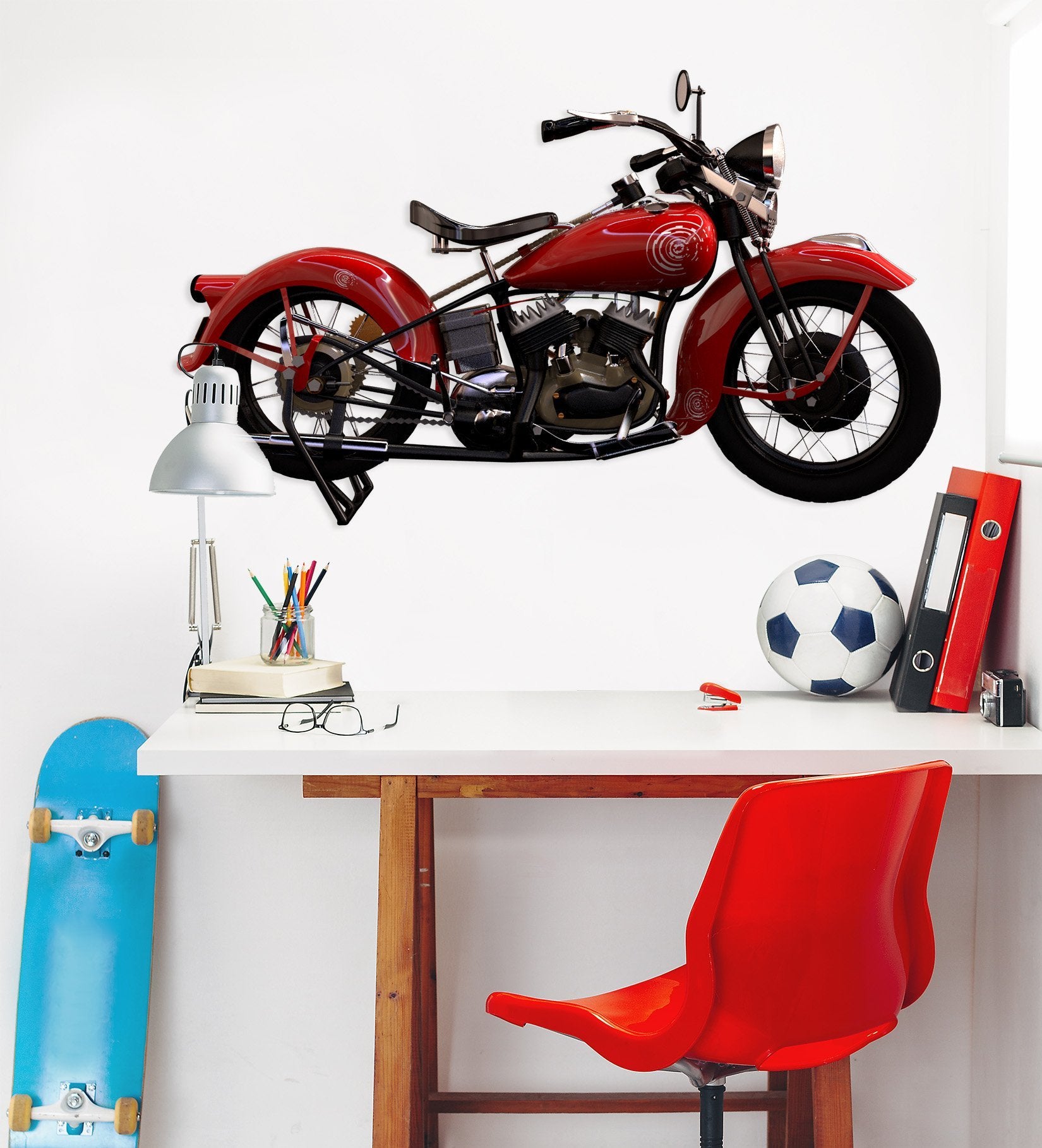3D Red Motorcycle 222 Vehicles Wallpaper AJ Wallpaper