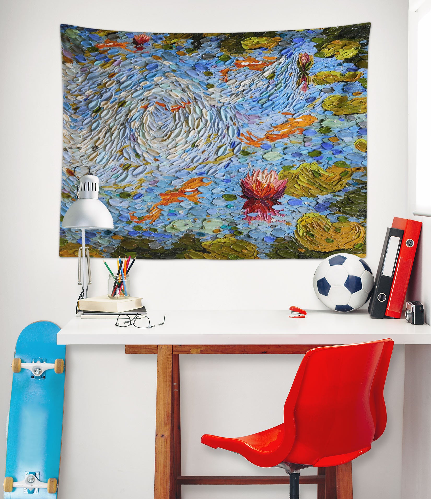 3D Lotus Pond Goldfish 11809 Dena Tollefson Tapestry Hanging Cloth Hang