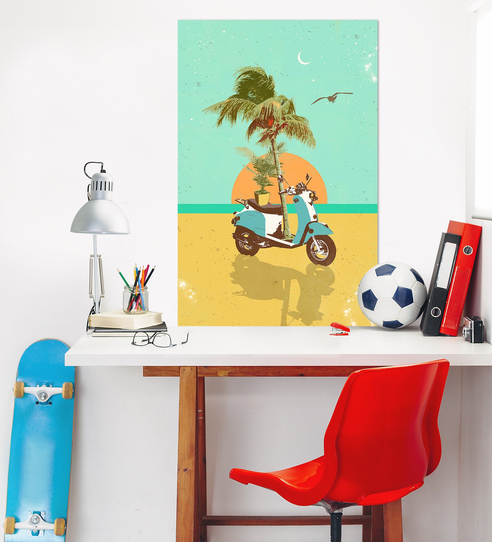 3D Sunrise By The Sea 024 Showdeer Wall Sticker