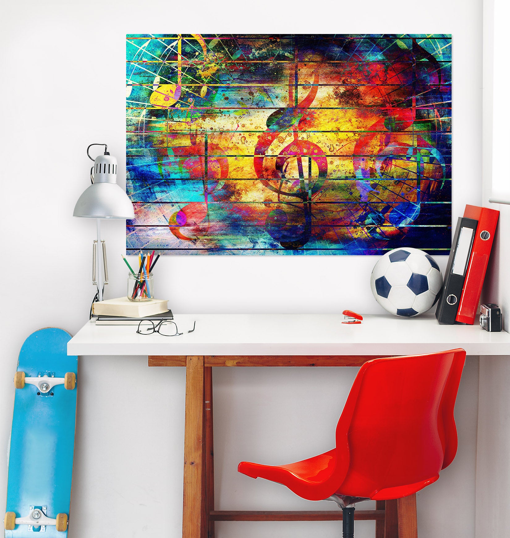 3D Red Note Pattern 1037 Wall Sticker