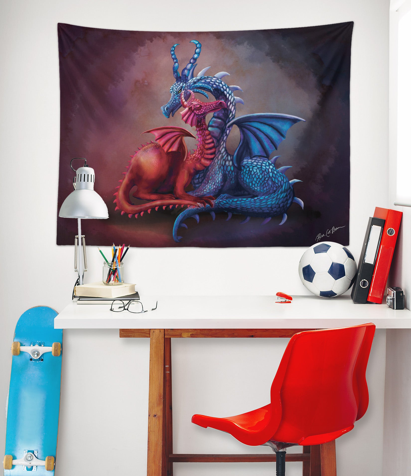 3D Dragon Wings 947 Rose Catherine Khan Tapestry Hanging Cloth Hang