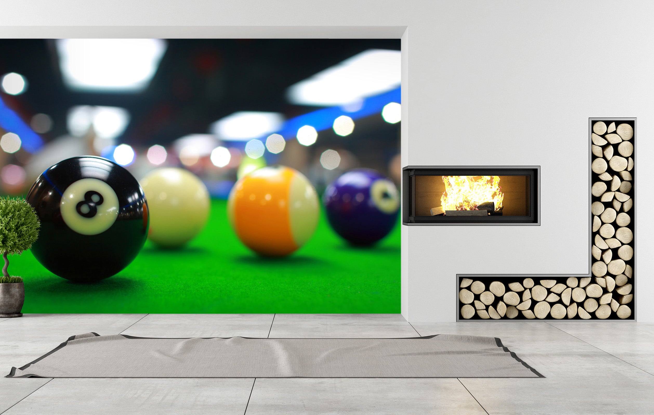 3D Blue Billiard 1411 Wall Murals