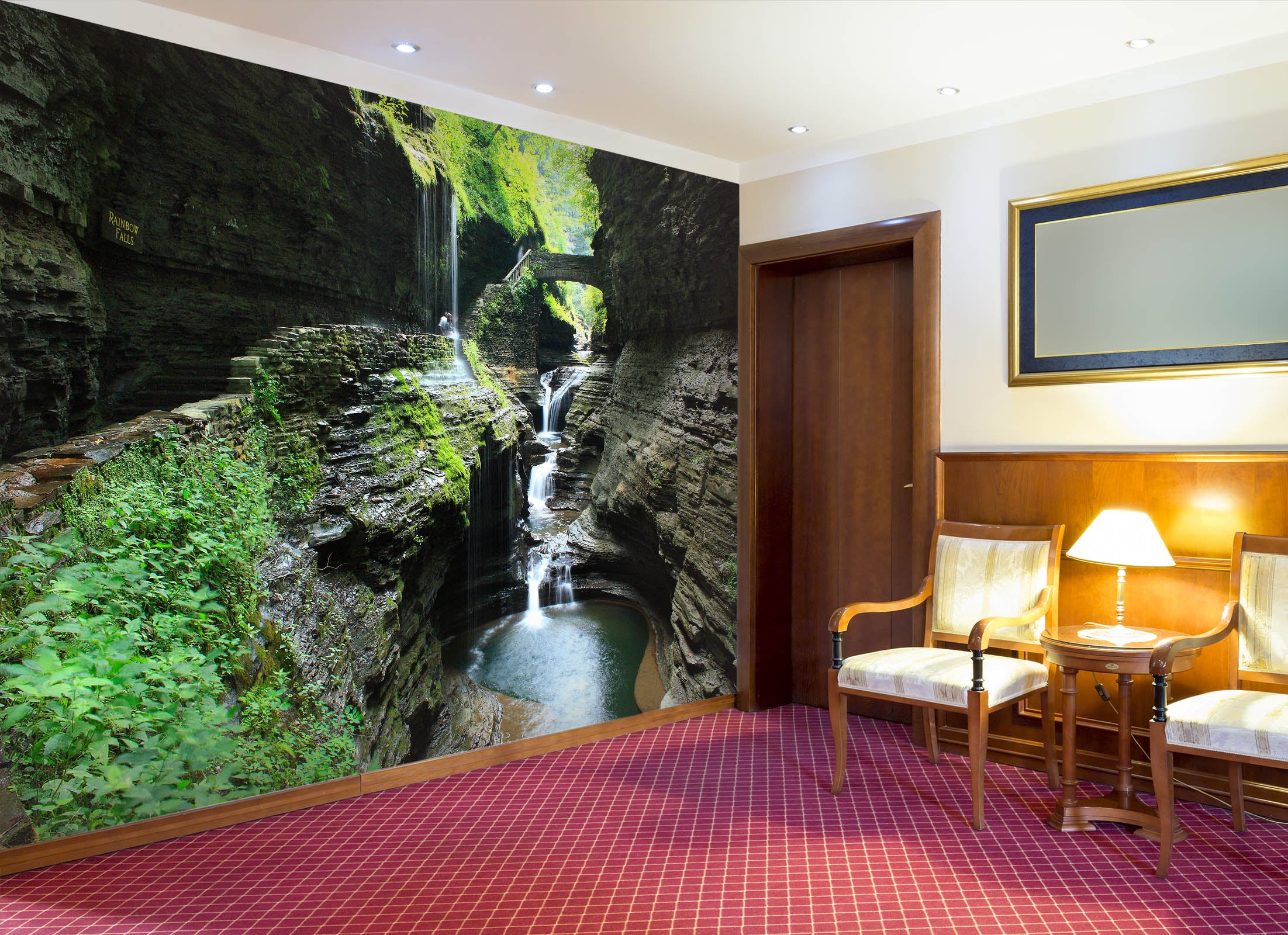 3D Waterfall Stone 178 Wall Murals
