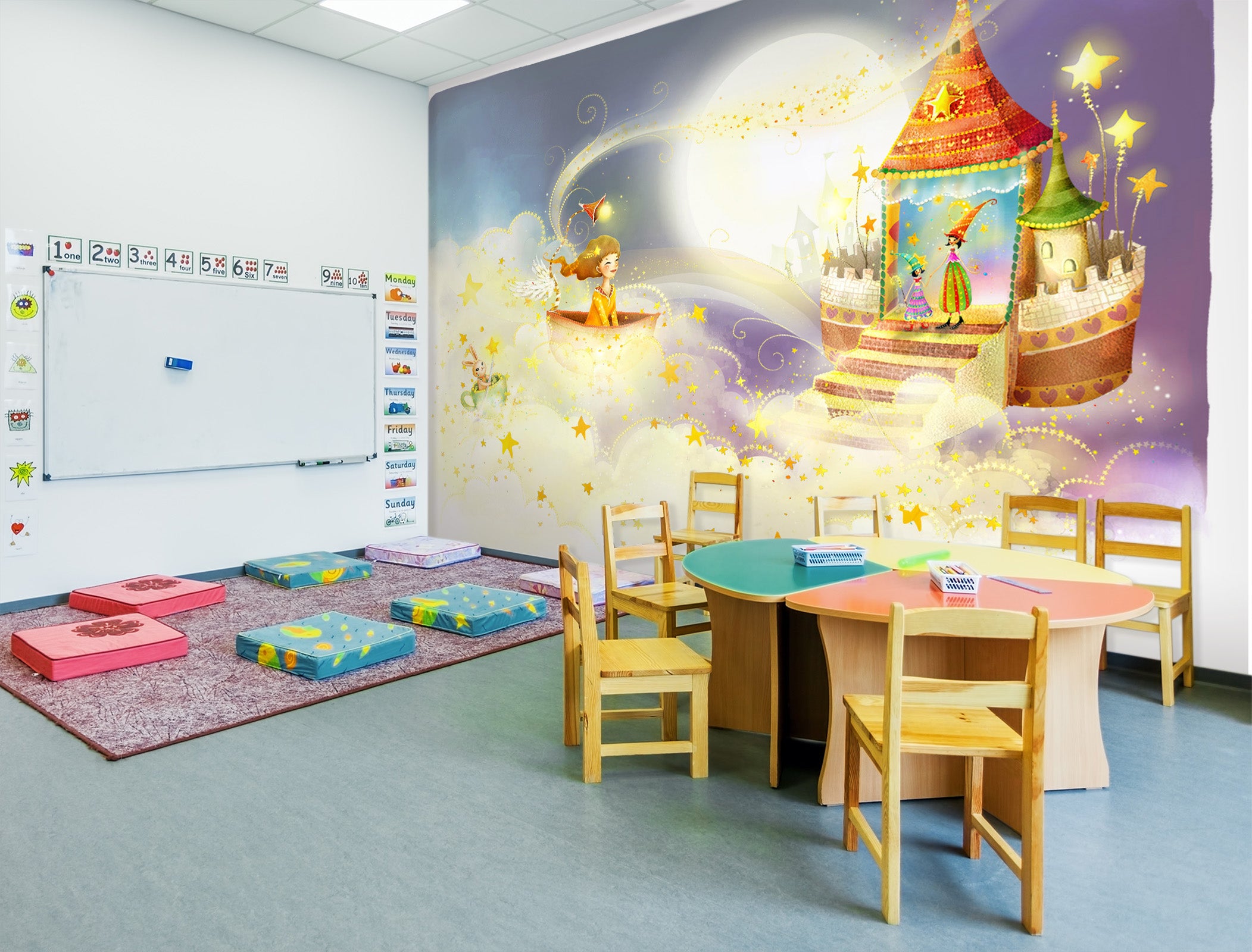 3D Moon Magic Girl 037 Wall Murals