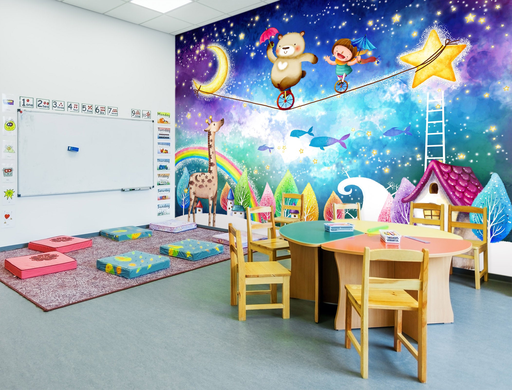 3D Naughty Moonlit Night 017 Wall Murals