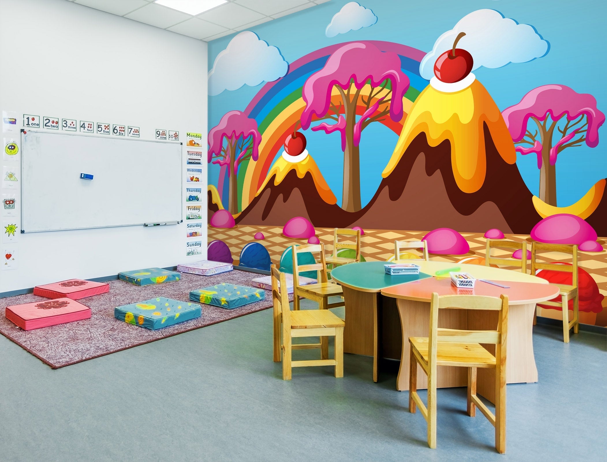 3D Rainbow Ice Cream 011 Wall Murals Wallpaper AJ Wallpaper 2