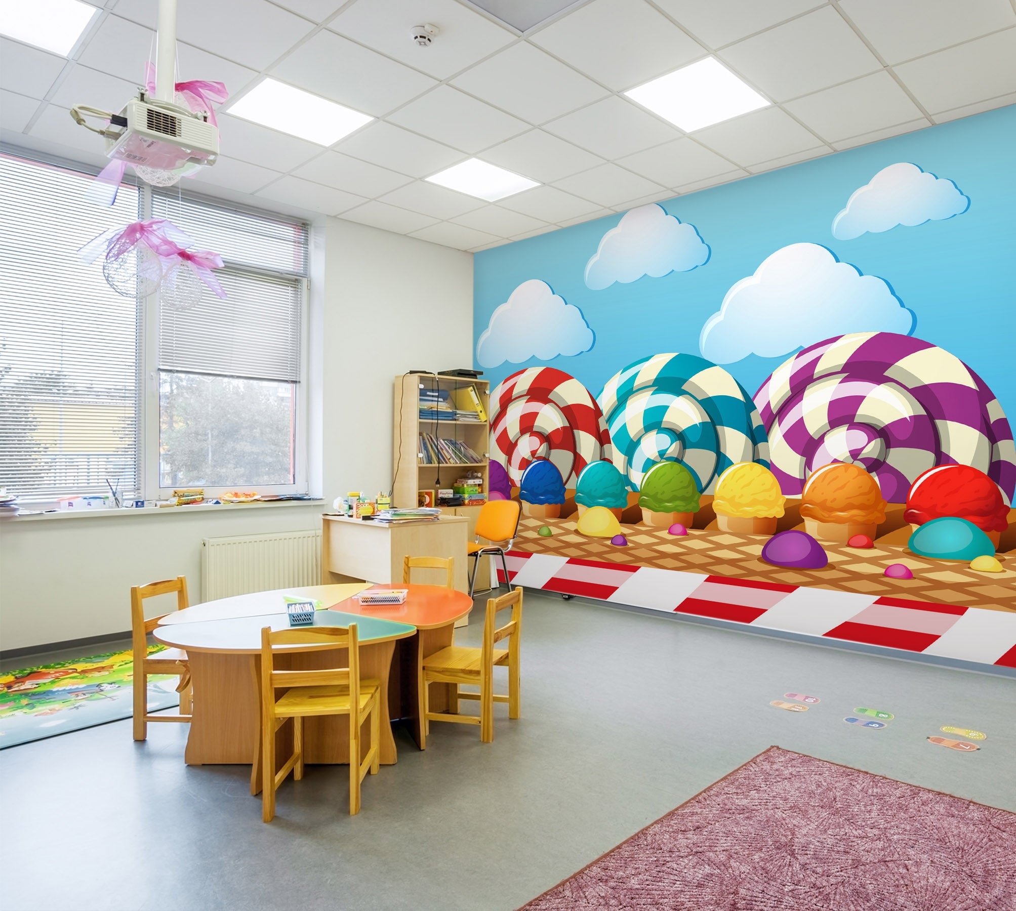 3D Color Ice Cream 012 Wall Murals Wallpaper AJ Wallpaper 2