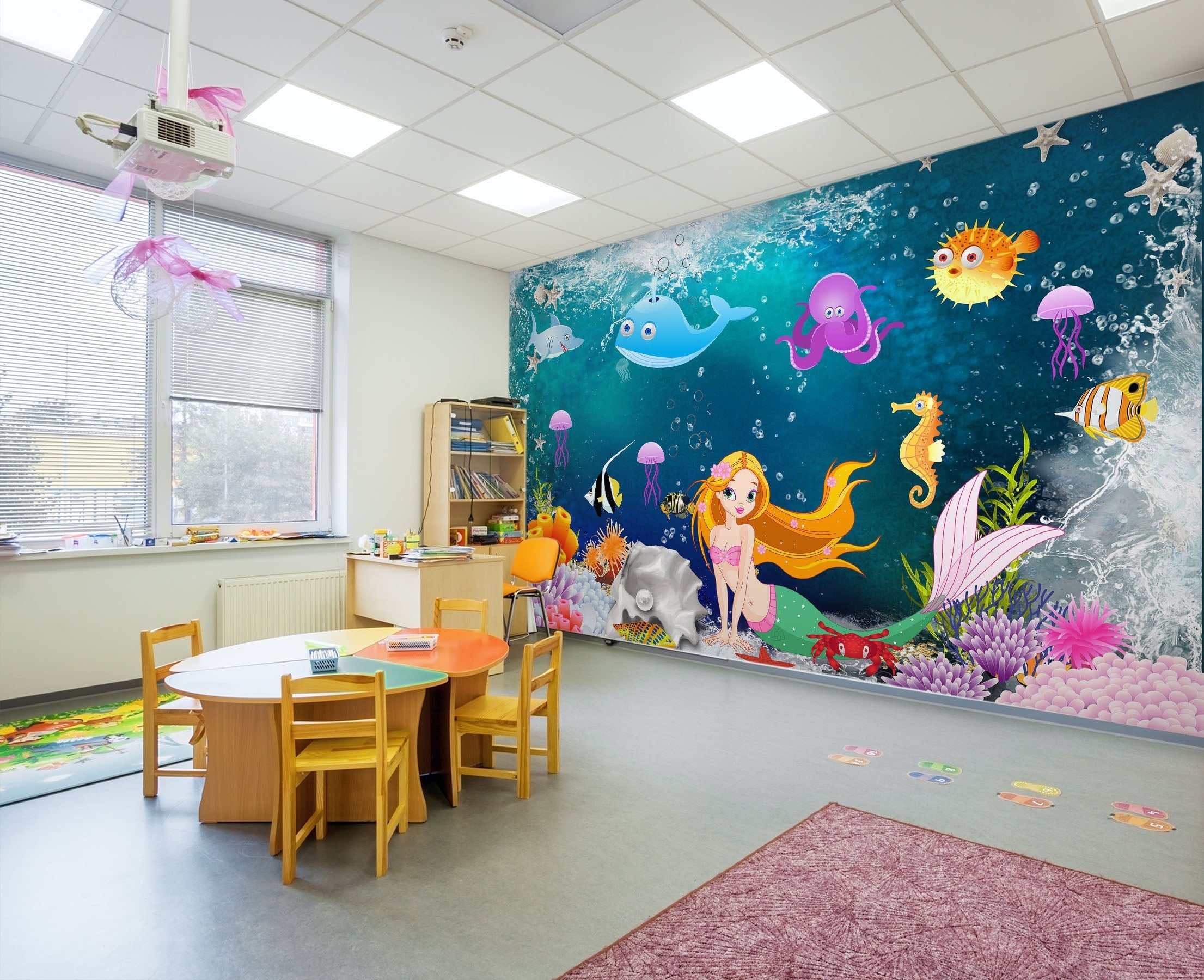 3D Mermaid Dolphin 021 Wall Murals Wallpaper AJ Wallpaper 2