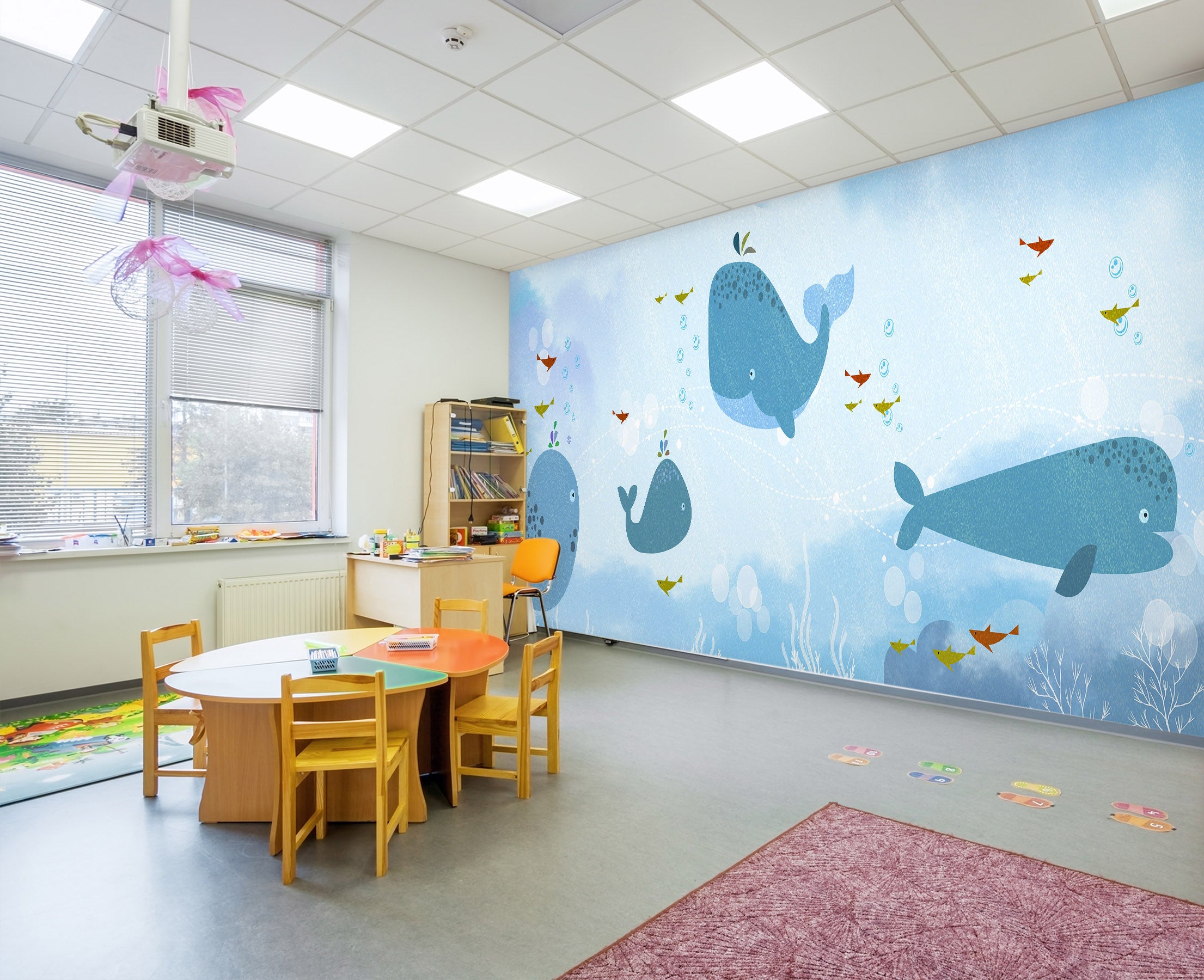 3D Cute Dolphin 008 Wall Murals