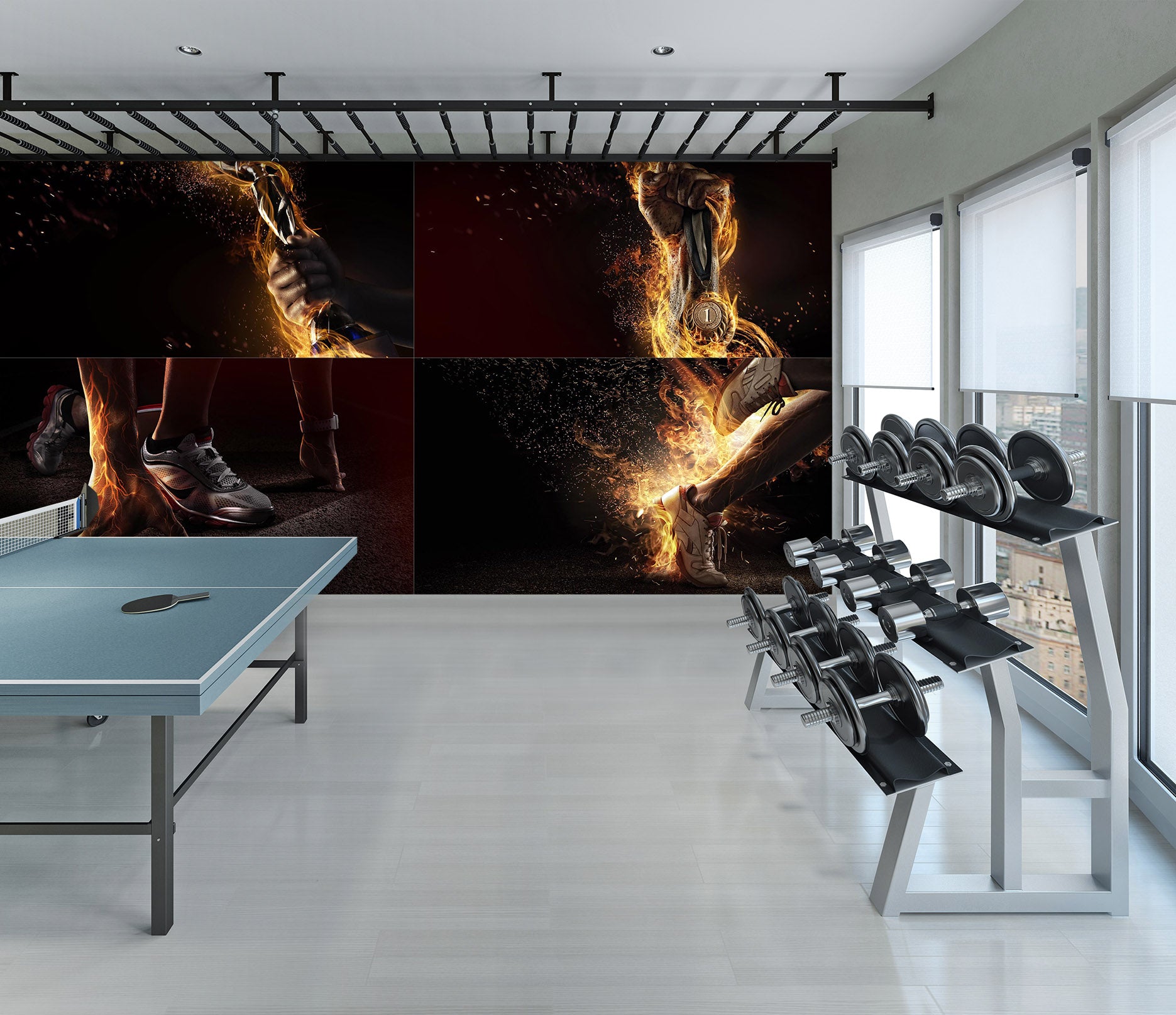 3D Sports Fire 268 Wall Murals
