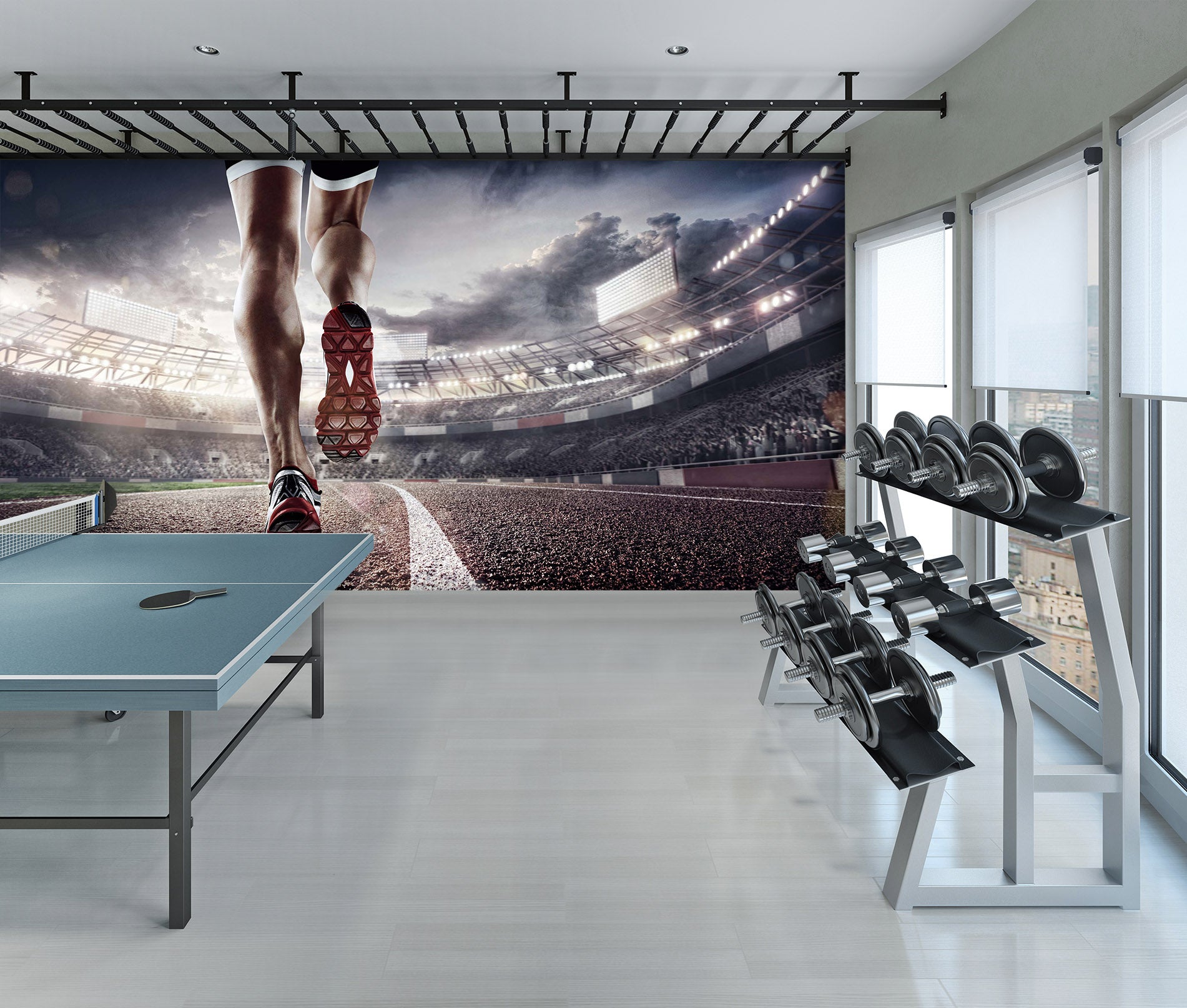3D Sports Footsteps 092 Wall Murals Wallpaper AJ Wallpaper 2