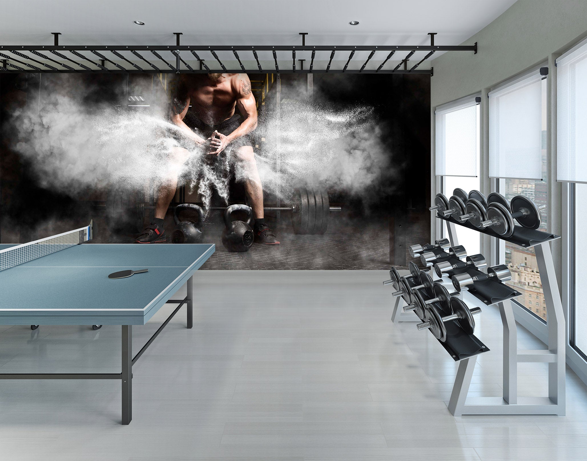 3D Dumbbell Boy 291 Wall Murals