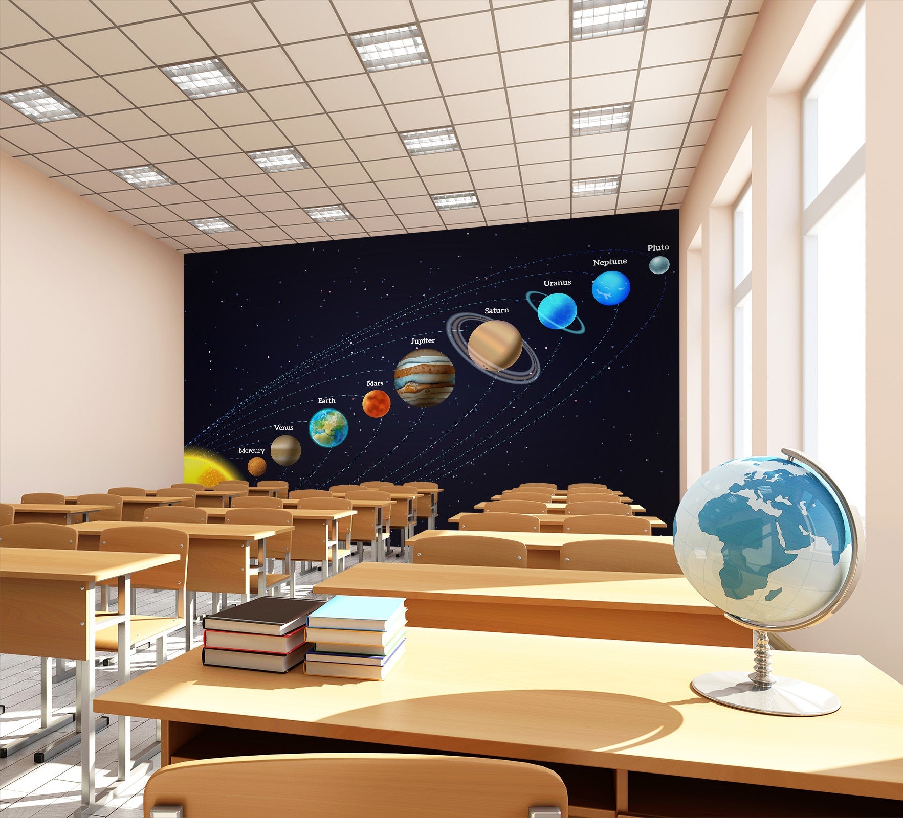 3D Space Planet 163 Wall Murals Wallpaper AJ Wallpaper 2