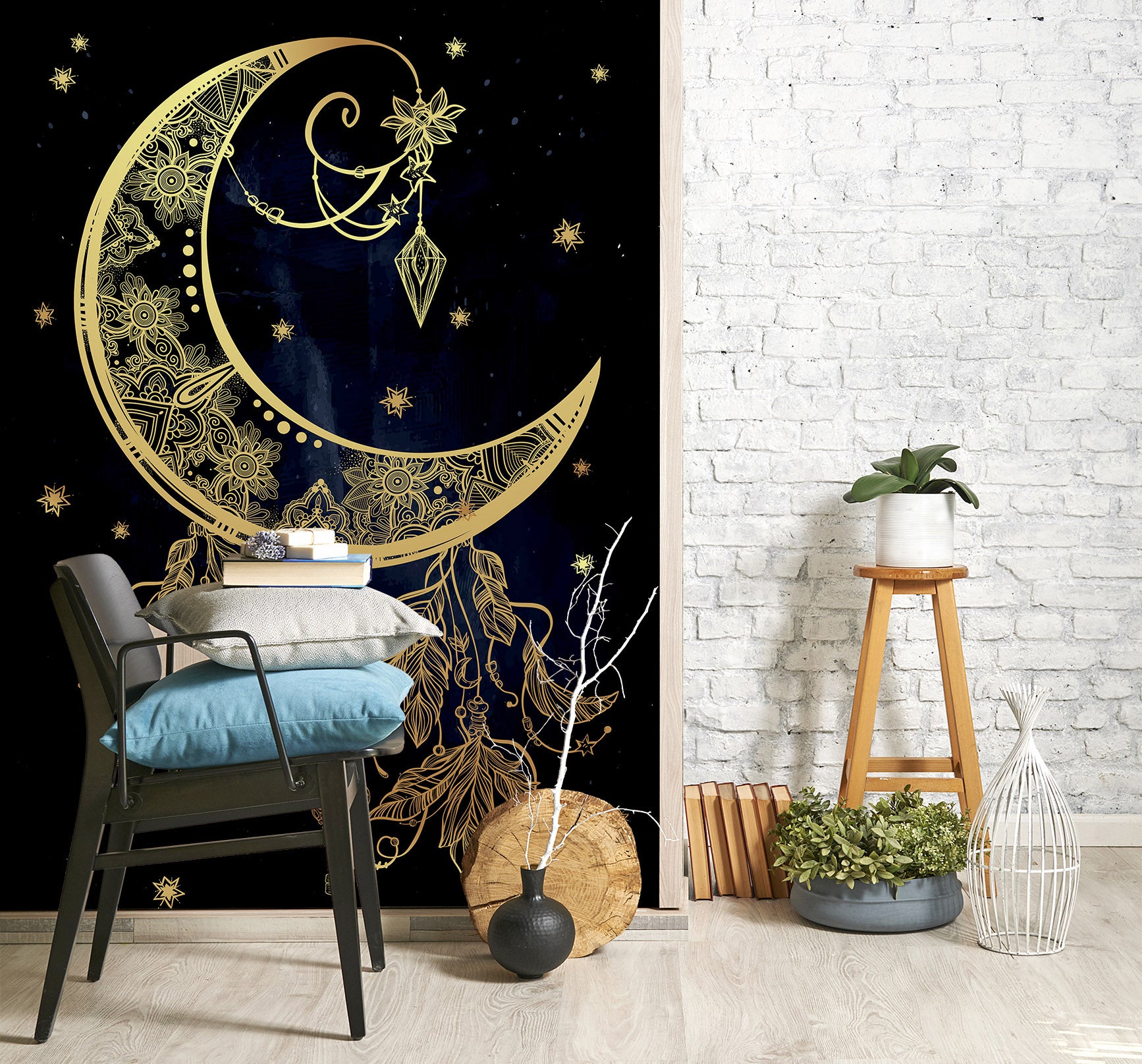 3D Moon Pattern 57155 Wall Murals