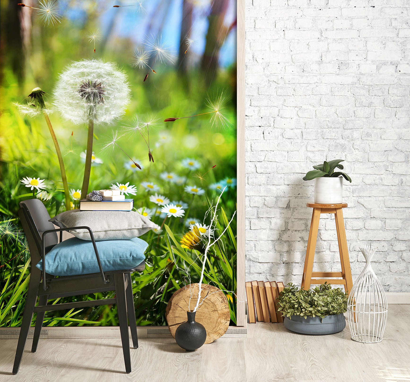 3D Dandelion Grass 071 Wall Murals