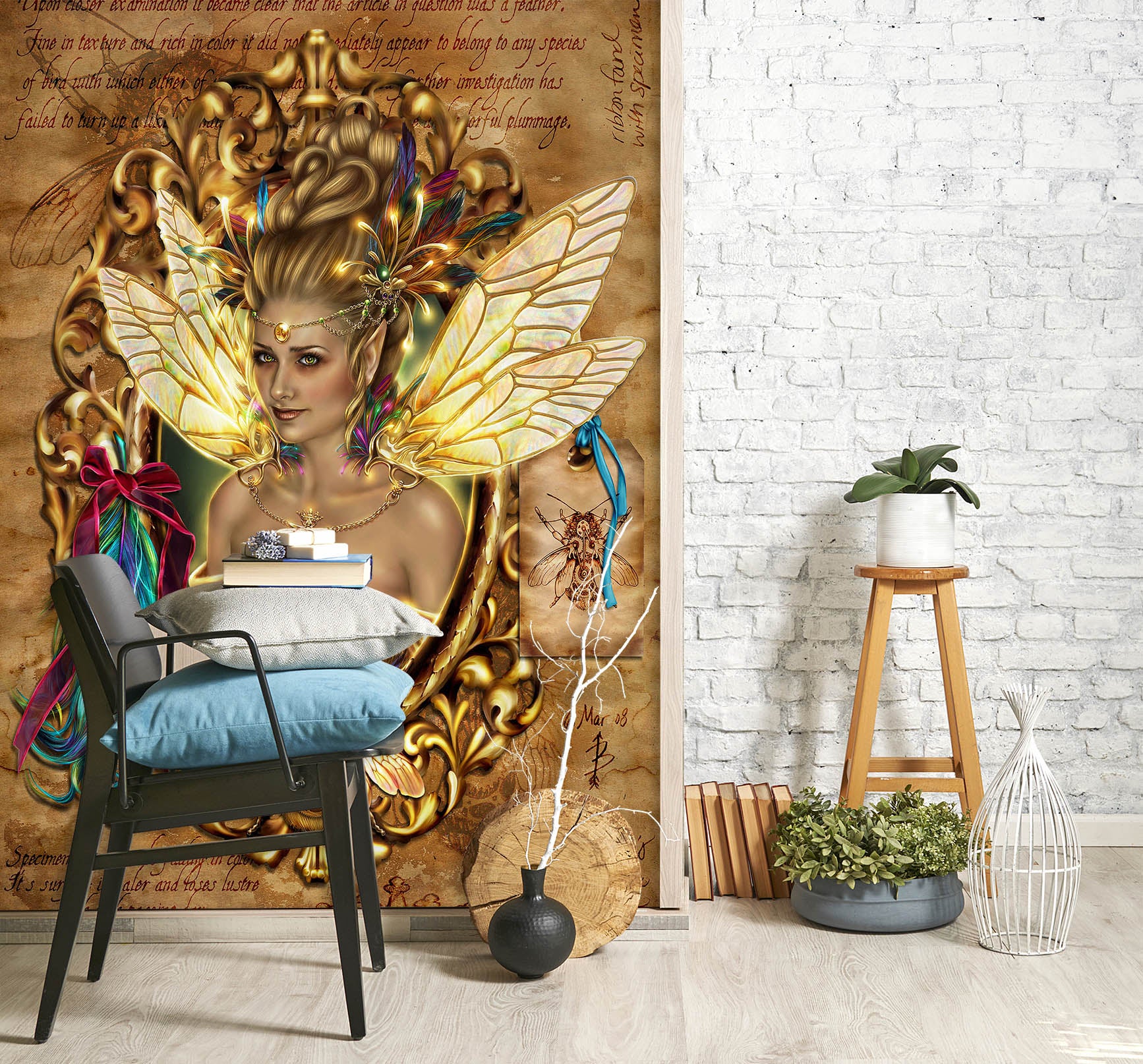 3D Golden Woman 8785 Brigid Ashwood Wall Mural Wall Murals
