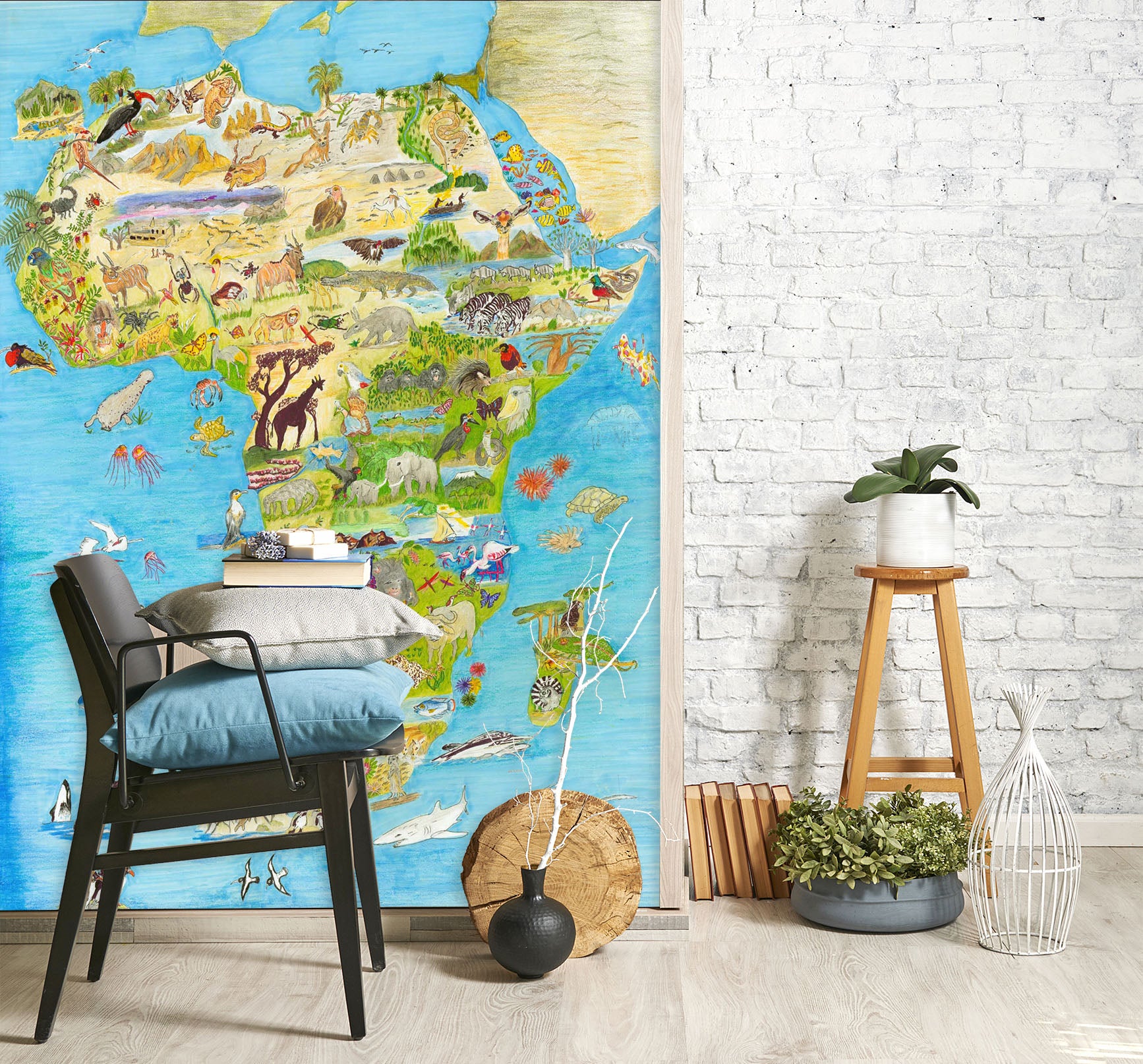 3D Africa Map 1399 Michael Sewell Wall Mural Wall Murals