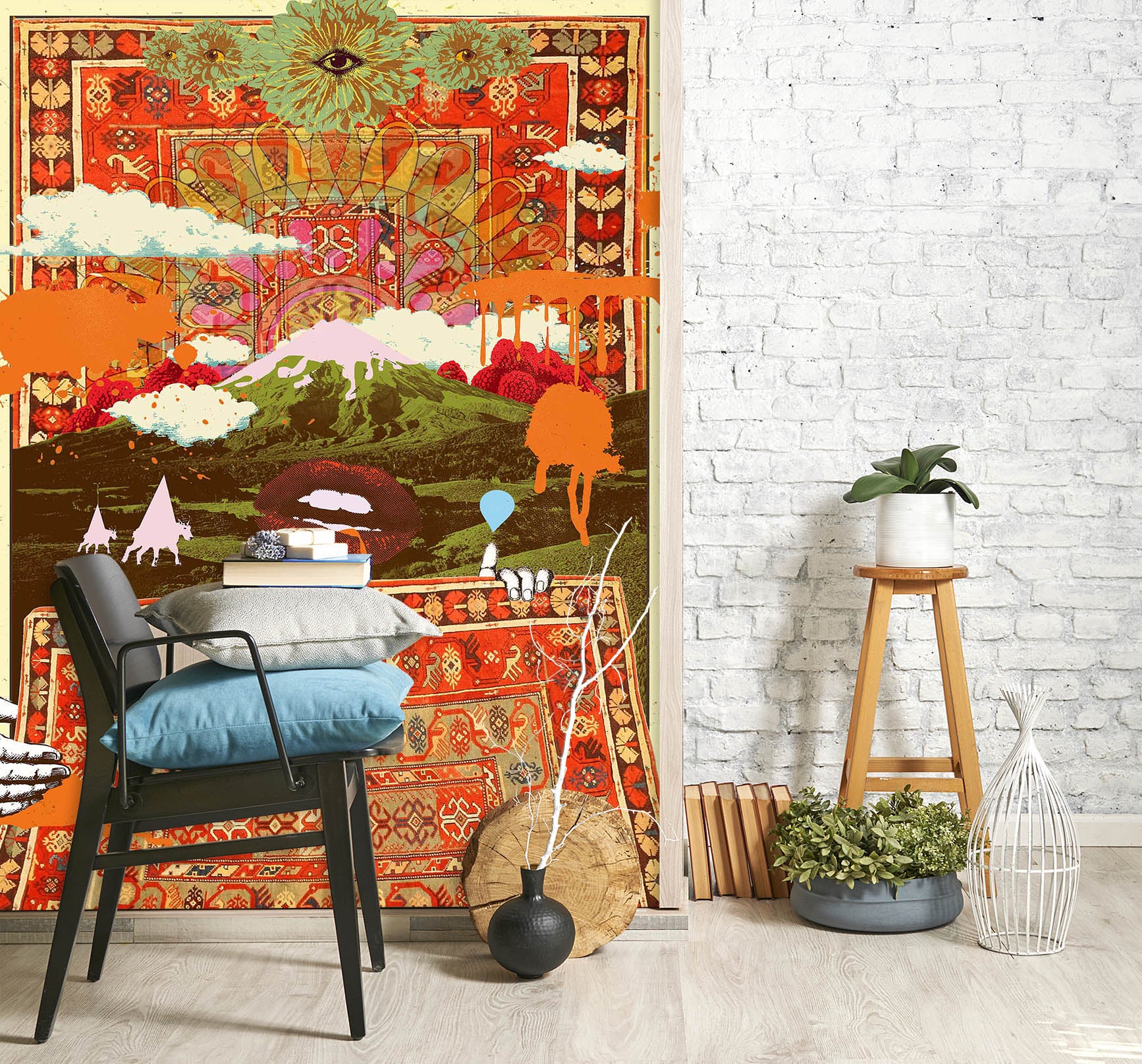 3D Morning Psychedelia 1409 Showdeer Wall Mural Wall Murals