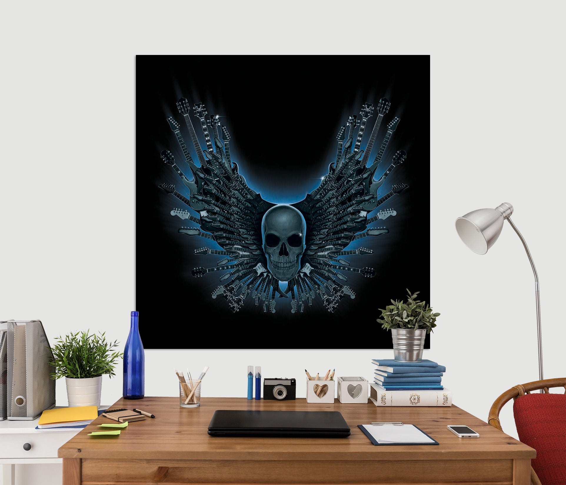 3D Skull Strings 073 Vincent Hie Wall Sticker