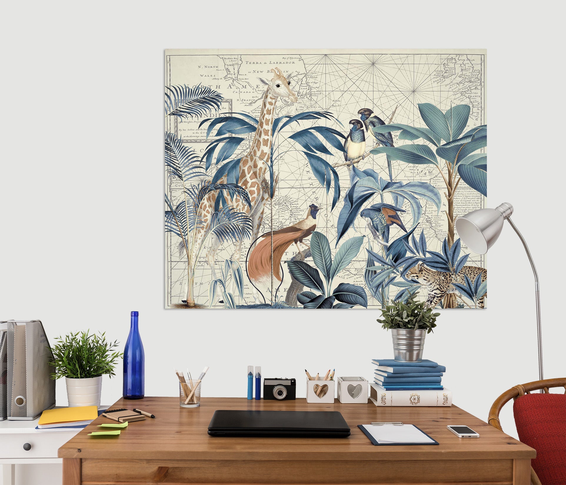 3D Palm Tree Map 047 Andrea haase Wall Sticker