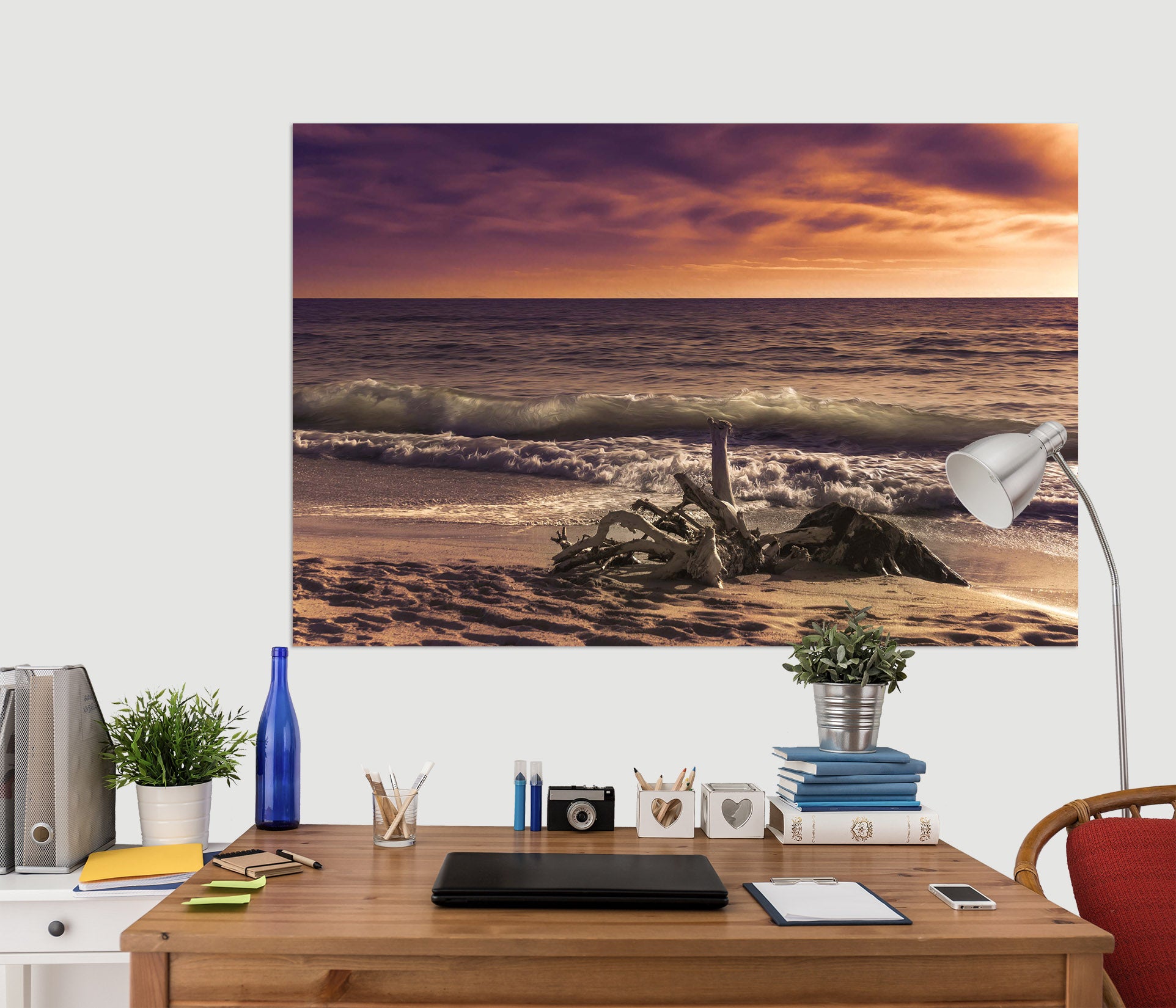 3D Wave Beach 204 Marco Carmassi Wall Sticker