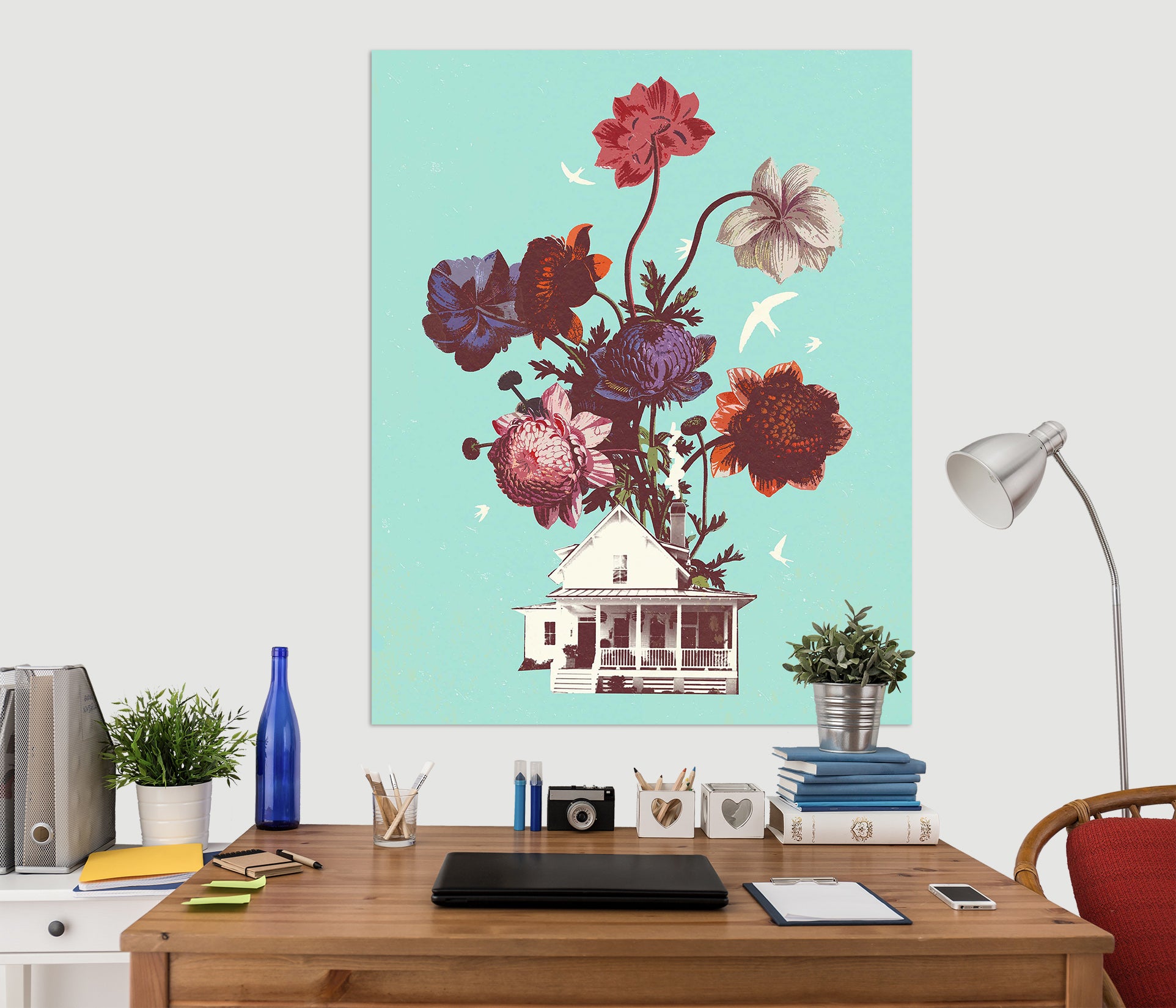 3D Flower House 014 Showdeer Wall Sticker