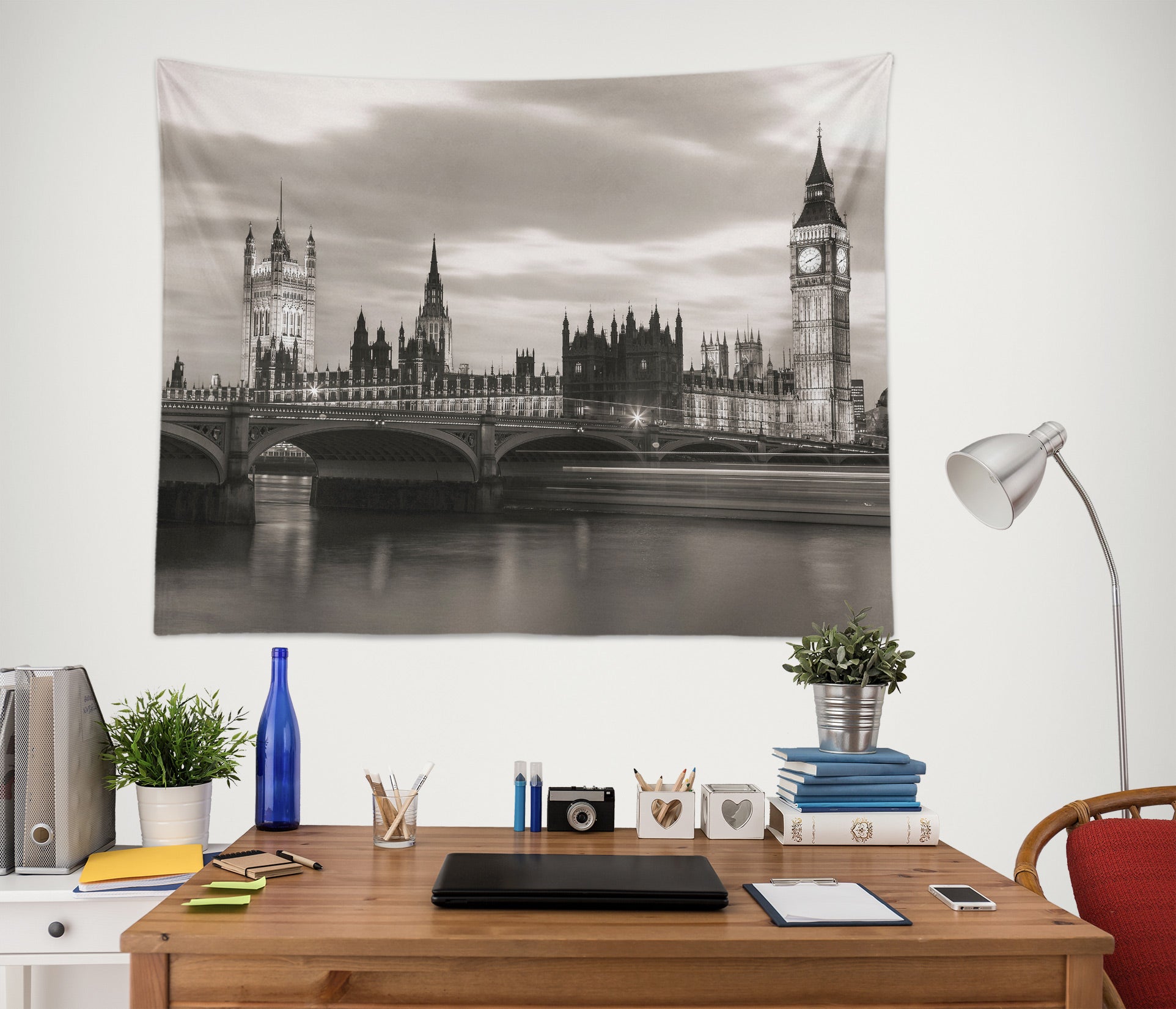 3D Grey Bridge Building 11687 Assaf Frank Tapestry Hanging Cloth Hang