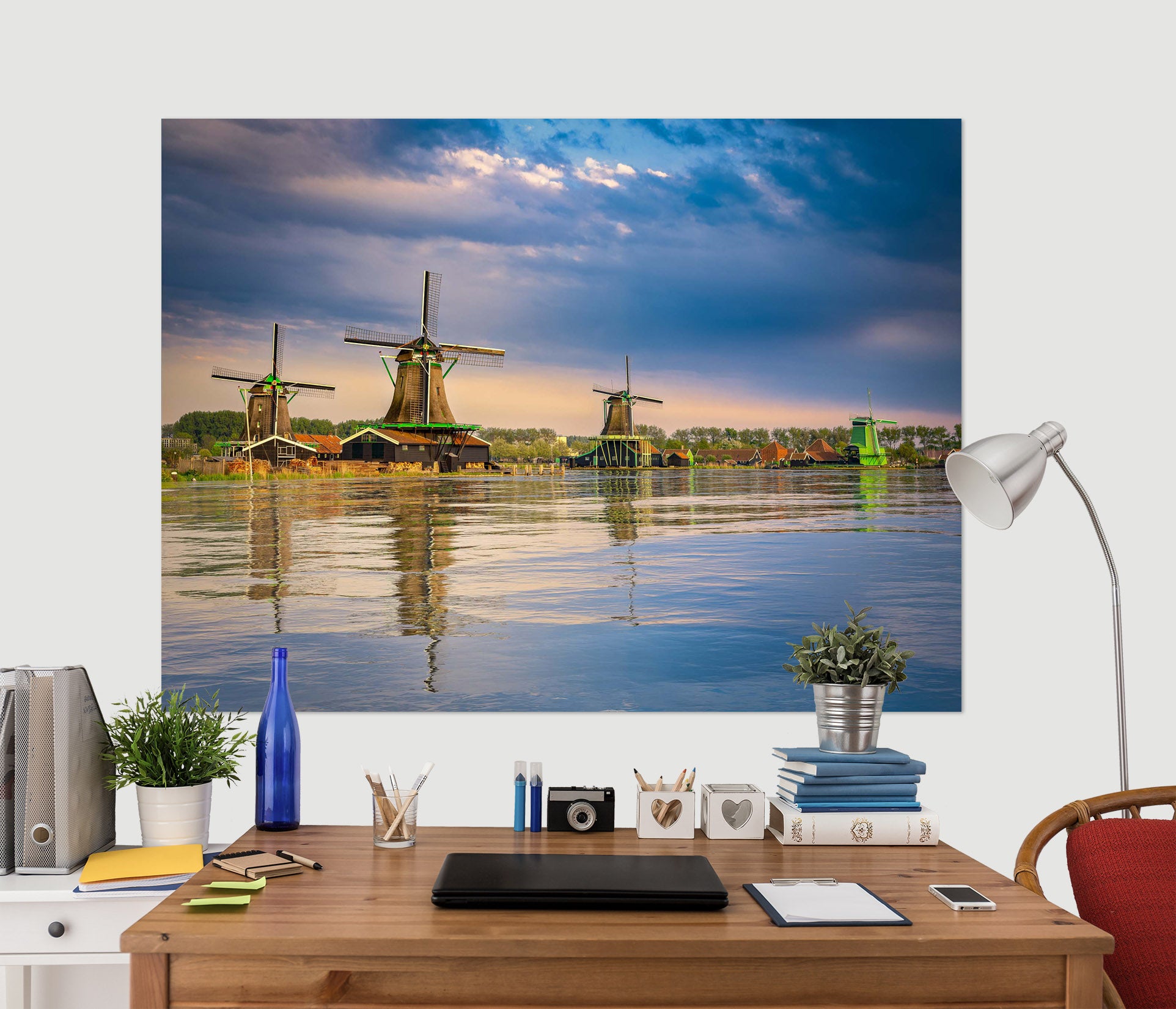 3D Lake Windmill 130 Marco Carmassi Wall Sticker