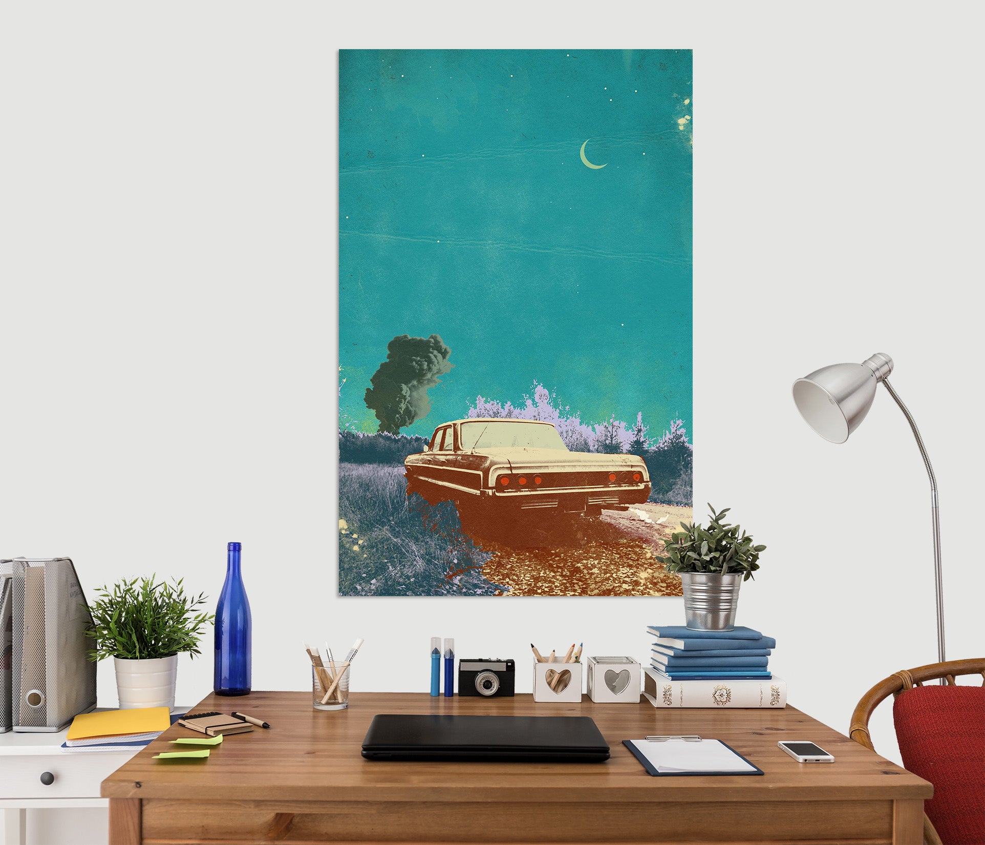 3D Night Prairie 012 Showdeer Wall Sticker