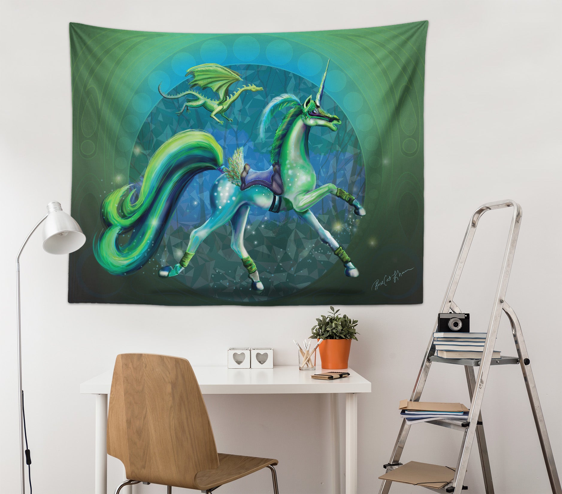 3D Unicorn Forest 5205 Rose Catherine Khan Tapestry Hanging Cloth Hang