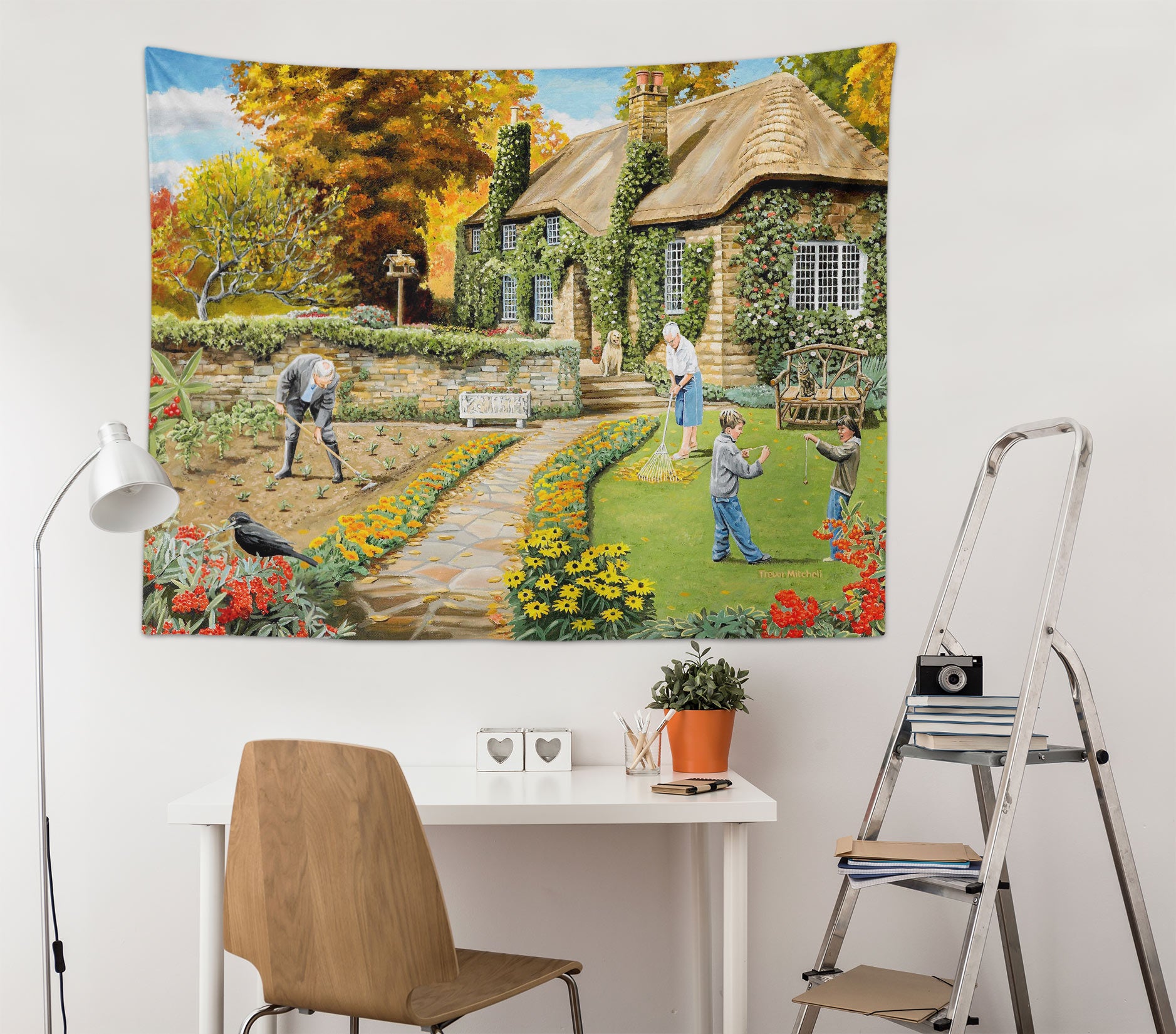 3D House Grass Garden 11235 Trevor Mitchell Tapestry Hanging Cloth Hang