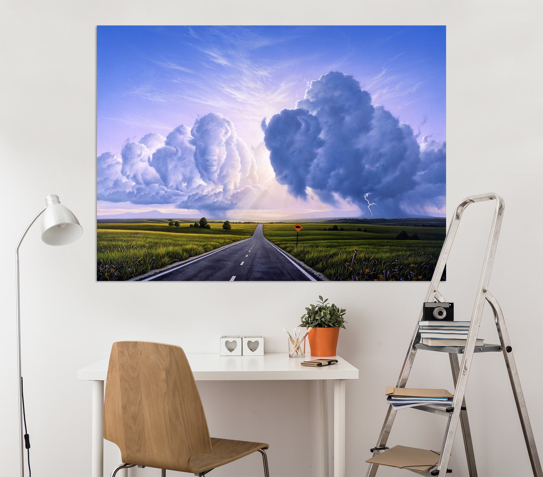 3D Buffalo Crossing 013 Jerry LoFaro Wall Sticker