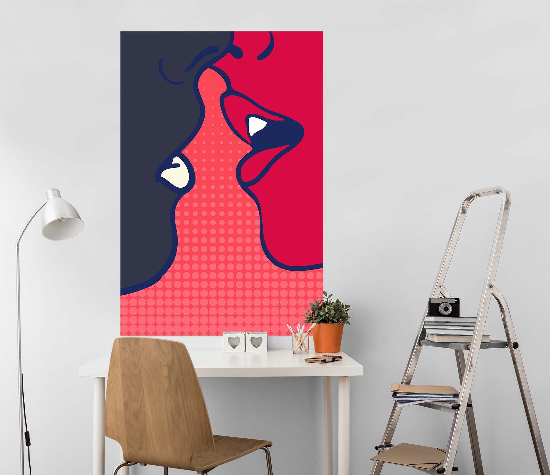 3D Couple Kiss 225 Boris Draschoff Wall Sticker