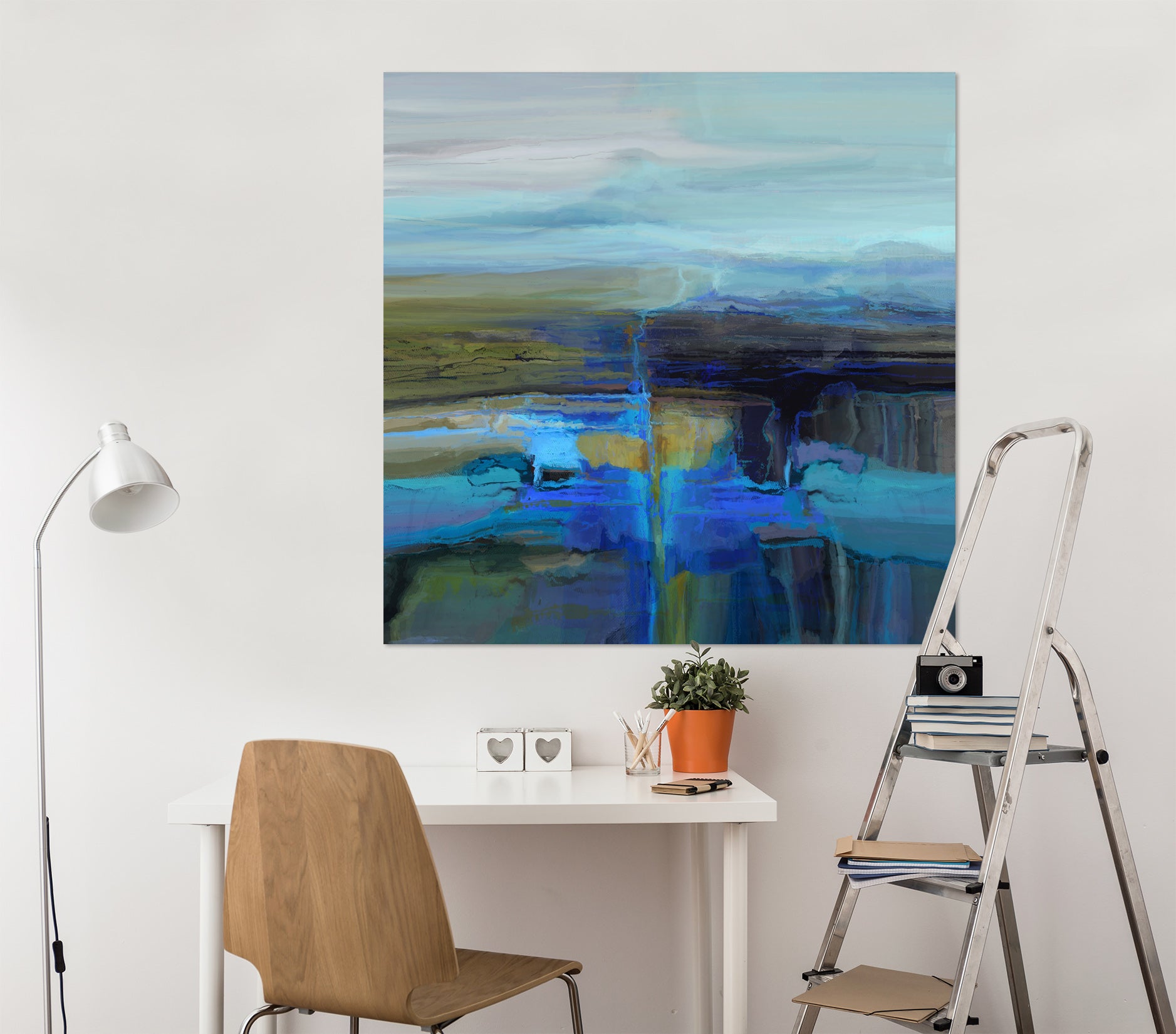 3D Blue Lake 025 Michael Tienhaara Wall Sticker