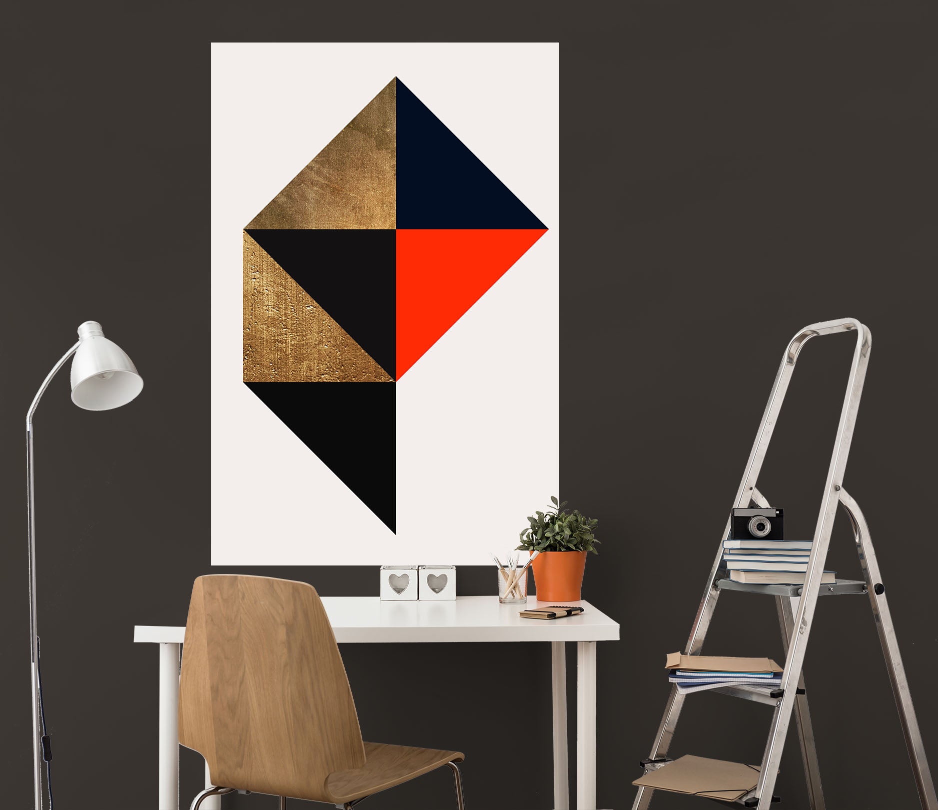 3D Colored Triangle 232 Boris Draschoff Wall Sticker