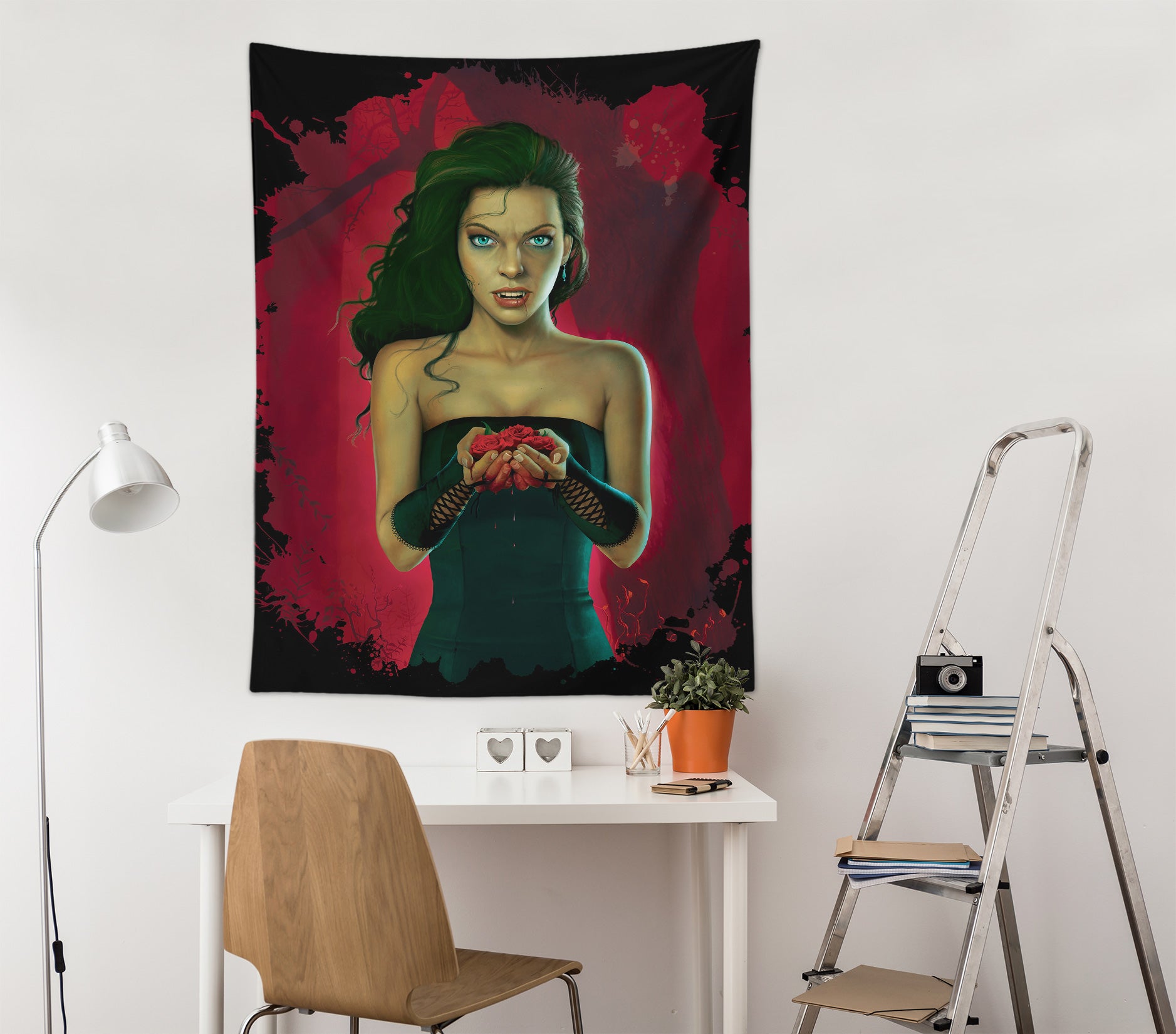 3D Blood Rose 116211 Vincent Tapestry Hanging Cloth Hang