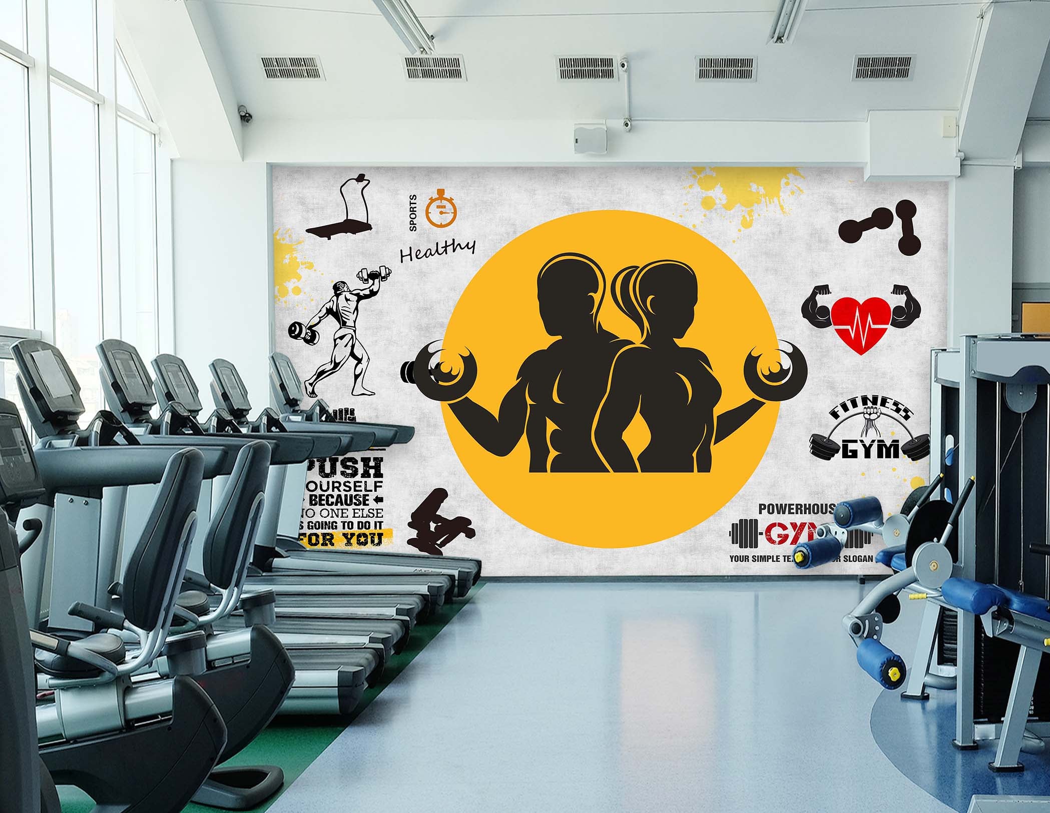 3D Dumbbell Exercise 243 Wall Murals