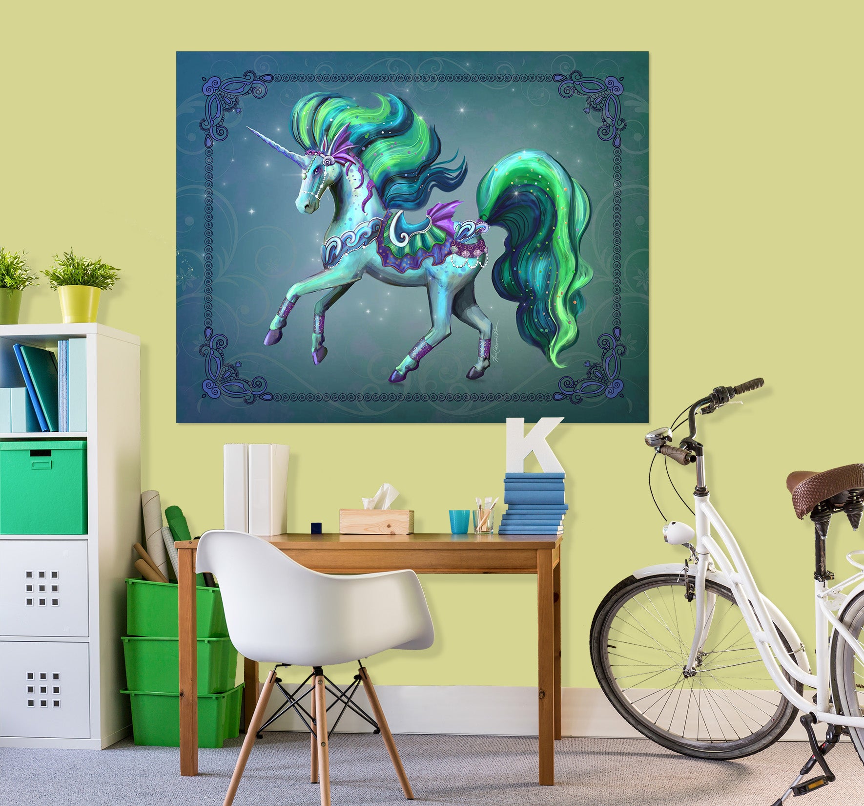 3D Cute Unicorn 115 Rose Catherine Khan Wall Sticker