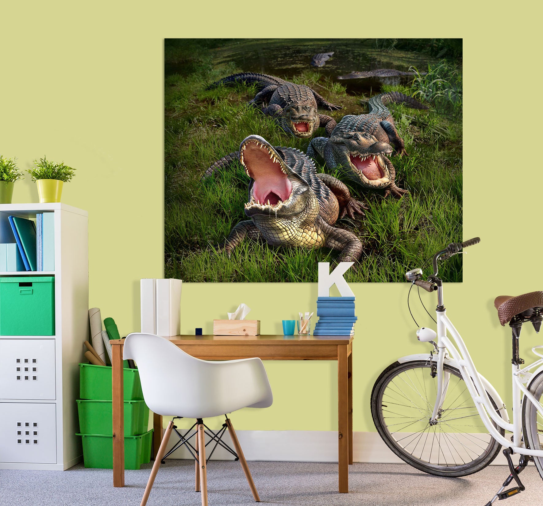 3D Fierce Crocodile 011 Jerry LoFaro Wall Sticker