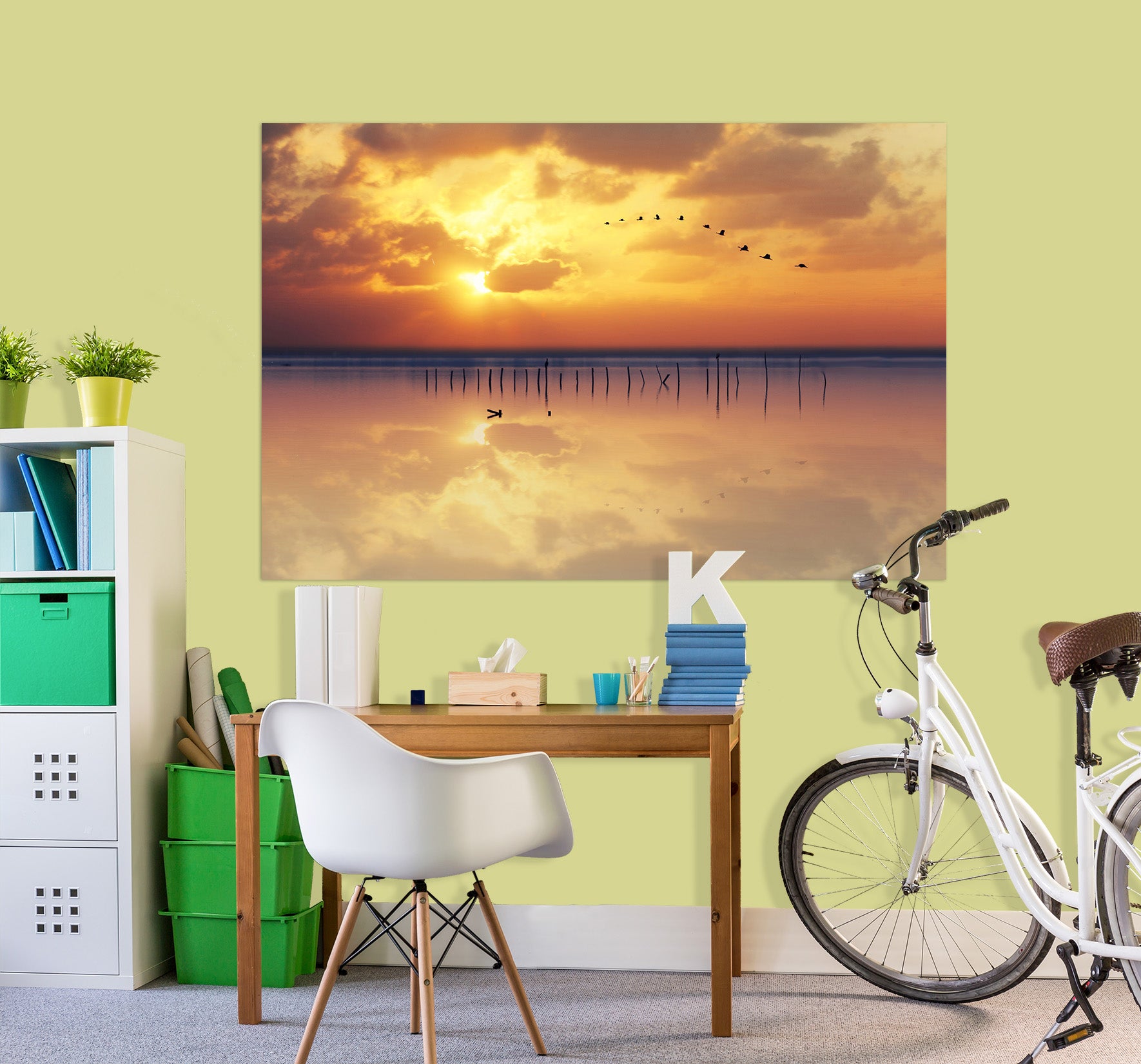3D Golden Sunset 180 Marco Carmassi Wall Sticker